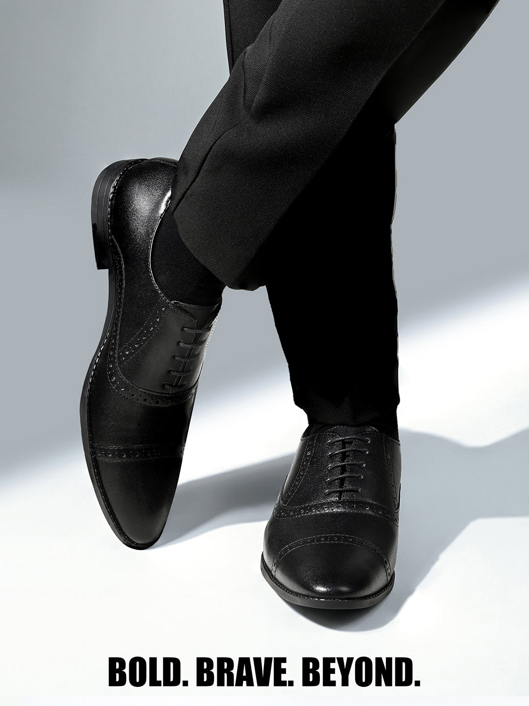 Jet Black Oxford Style Comfortable Formal Laceup Shoes