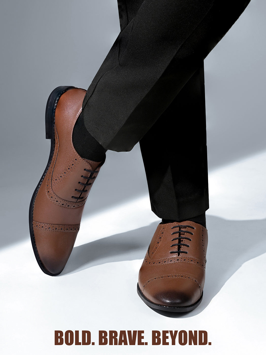 Tan Oxford Style Comfortable Formal Laceup Shoes