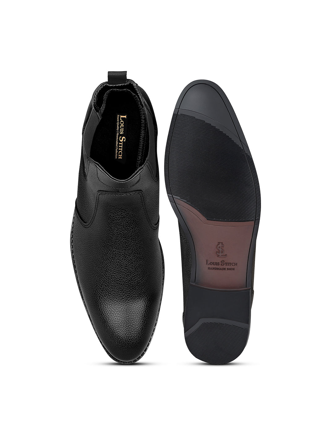 Obsidian Black Handcrafted Chelsea Milled Boots