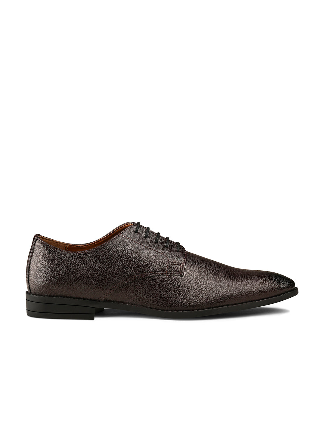 Brunette Brown Handcrafted Derby Lace Up Shoes