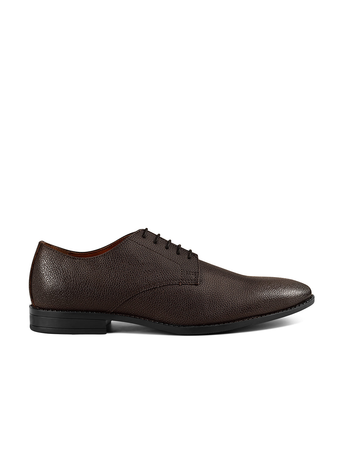 Brunette Brown Handcrafted Derby Lace Up Shoes