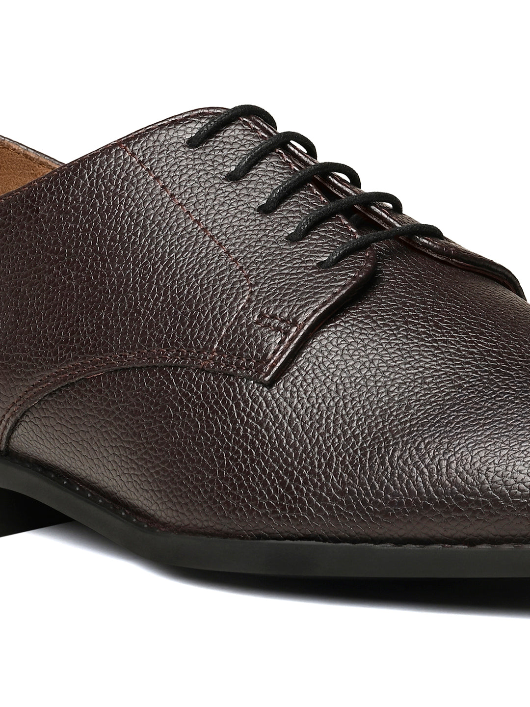 Brunette Brown Handcrafted Derby Lace Up Shoes