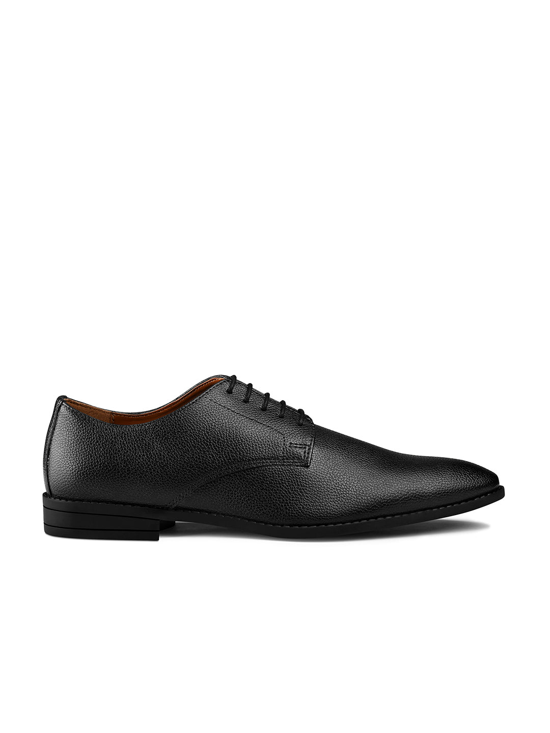 Jet Black Handcrafted Derby Lace Up Shoes