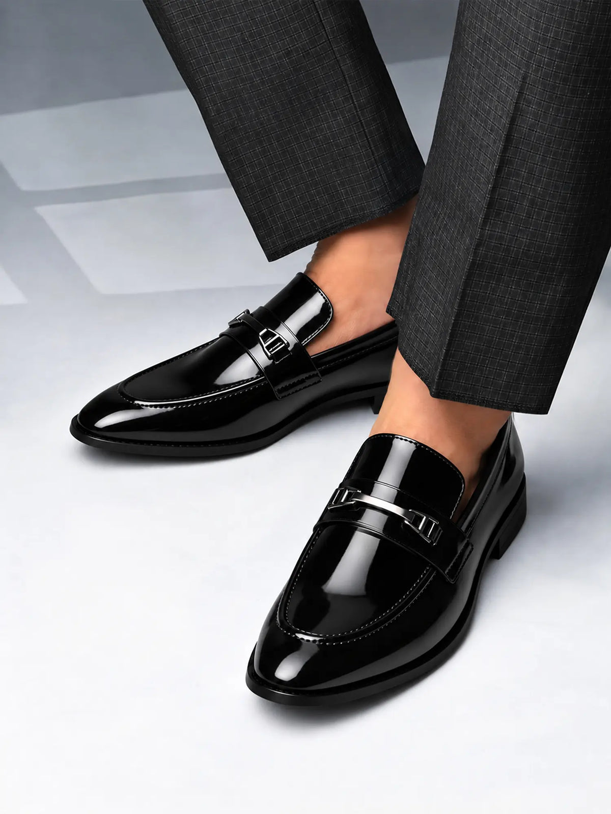 Jet Black Handcrafted Moccasin Slipon