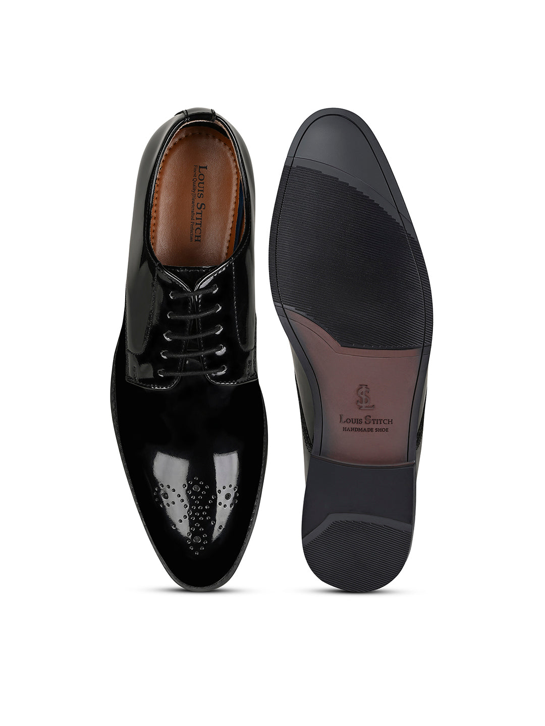 Jet Black Handcrafted Derbys Laceup Shoes