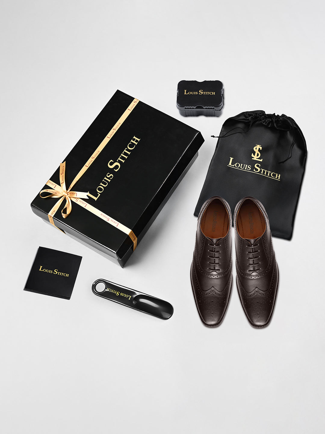 Brunette Brown Egyptian Crust Leather Brogue Shoes