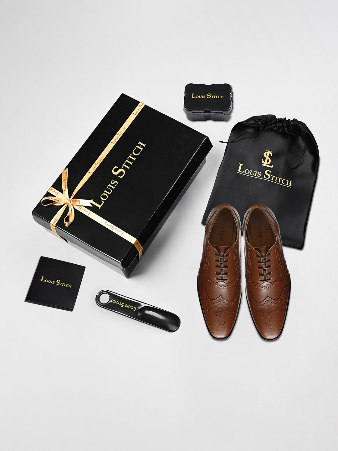 Tan Egyptian Crust Leather Brogue Shoes