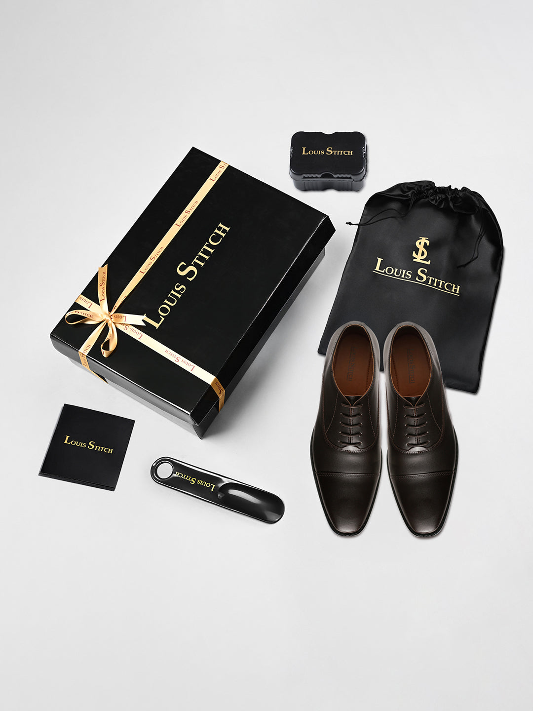 Brunette Brown Egyptian Crust Leather Derby Shoes