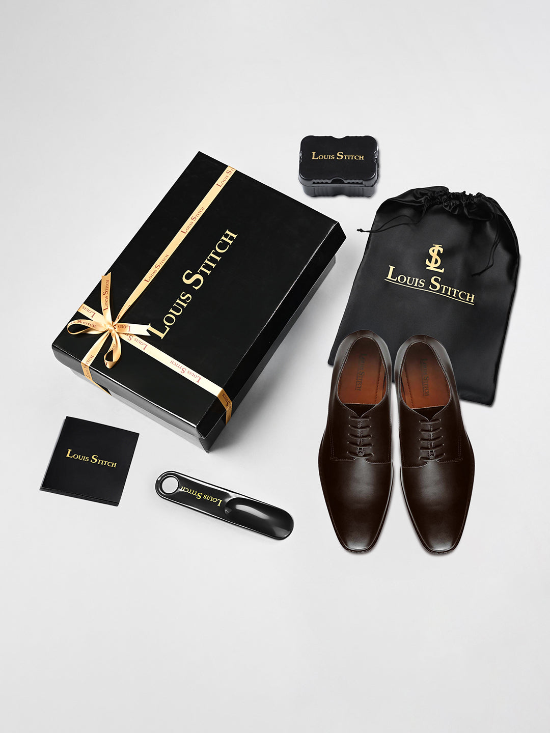 Brunette Brown Italian Leather Derby Shoes