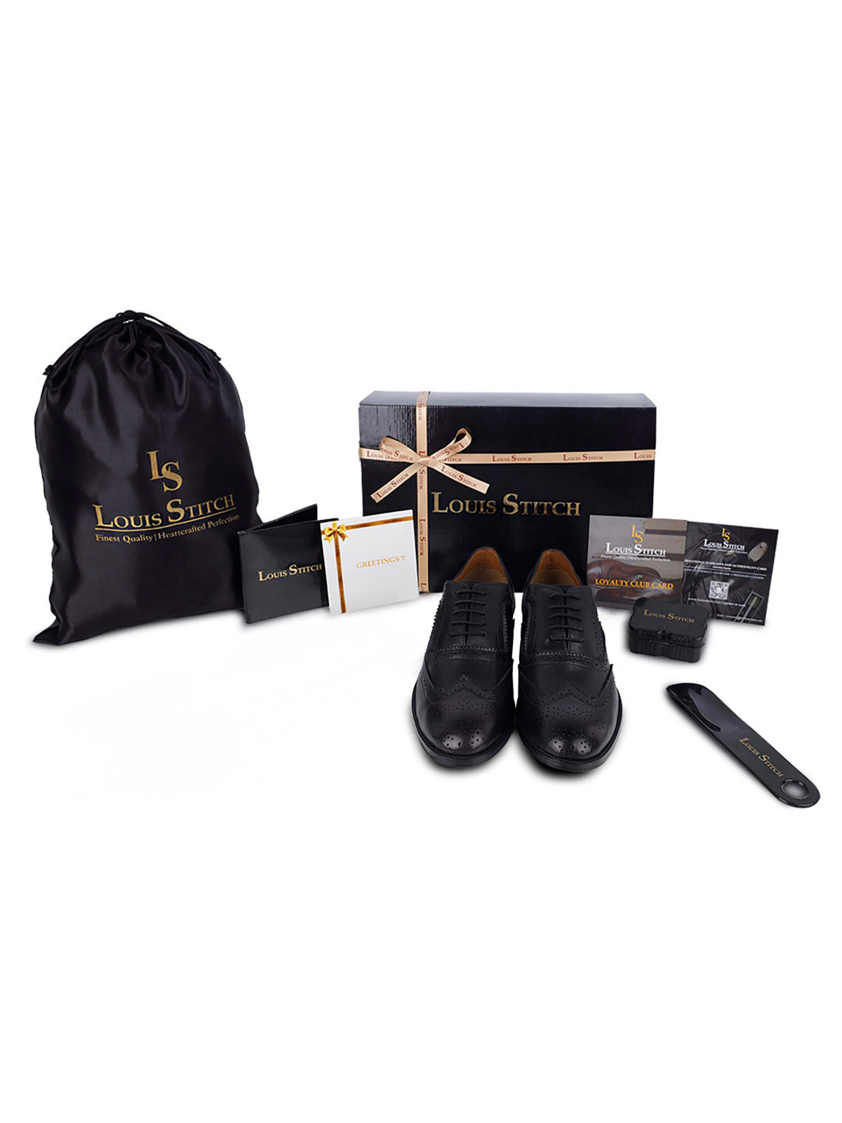 Jet Black Handmade Premium Italian Leather Brogue