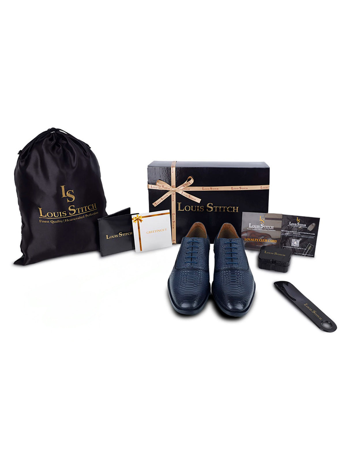 Federal Blue Handmade Premium Italian Leather Derby Shoes
