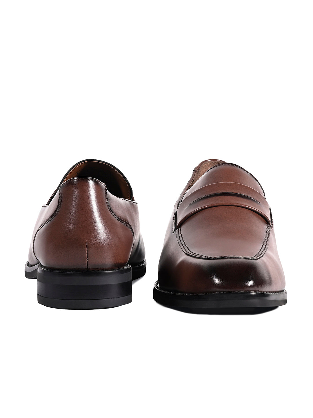 Tan Handcrafted Dual Tone Moccasins Slipons