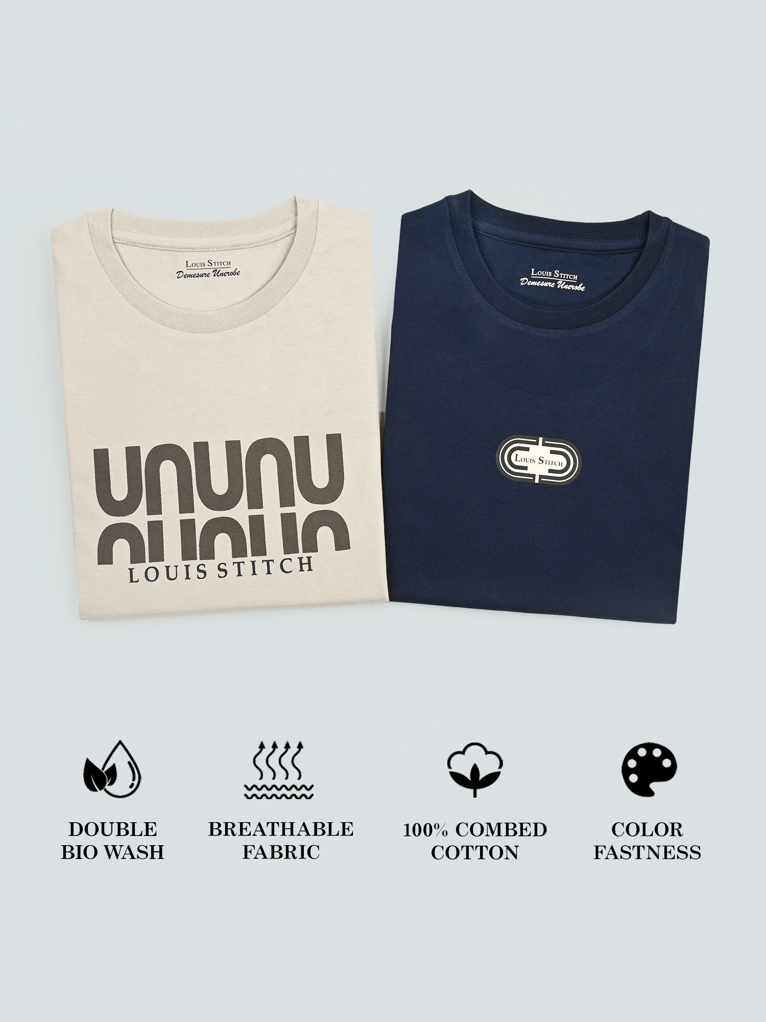 Men's Super Combed Cotton Regular Fit Pack of 2 Roundneck T-shirts