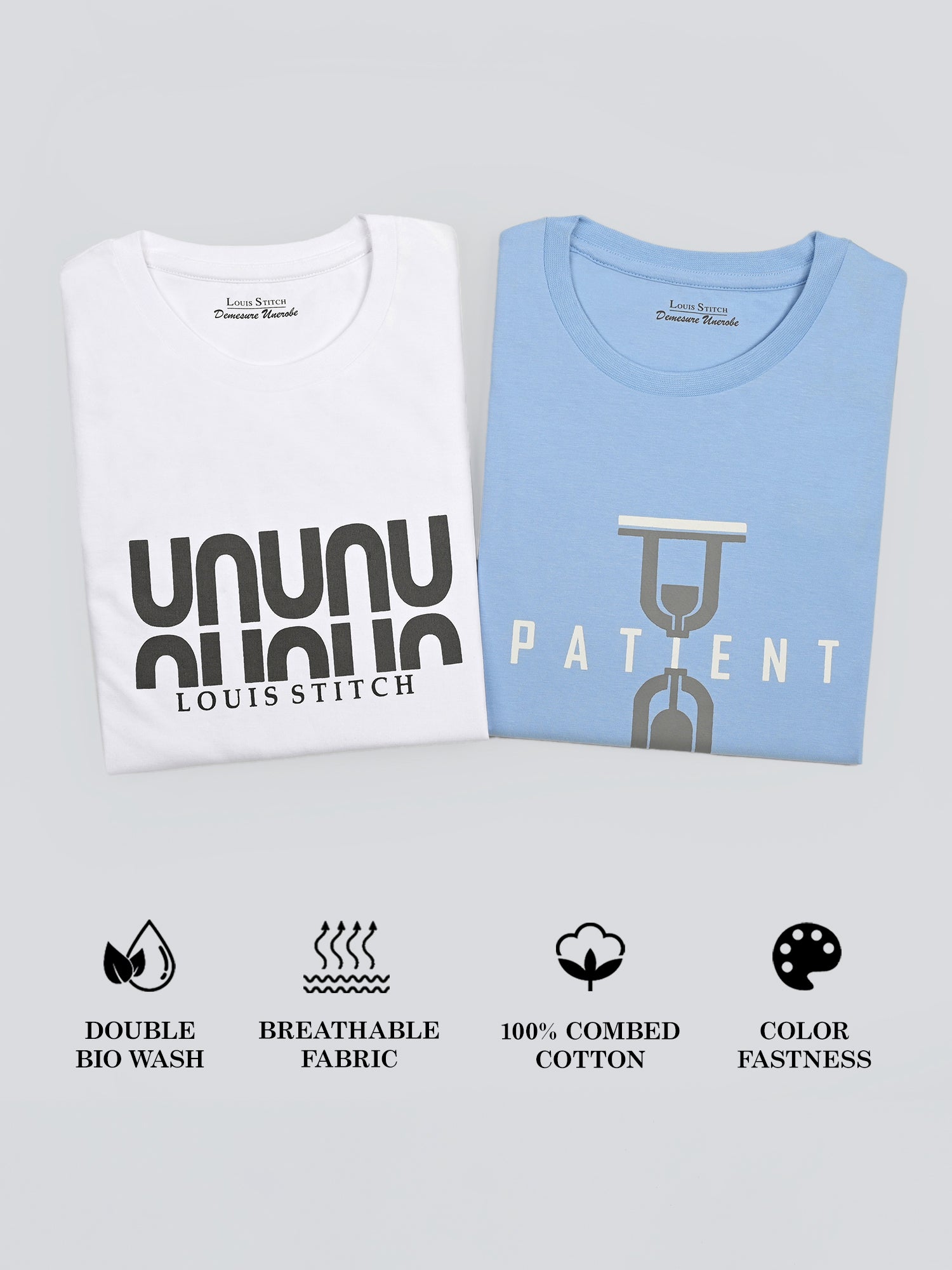 Men's Super Combed Cotton Regular Fit Pack of 2 Roundneck T-shirts