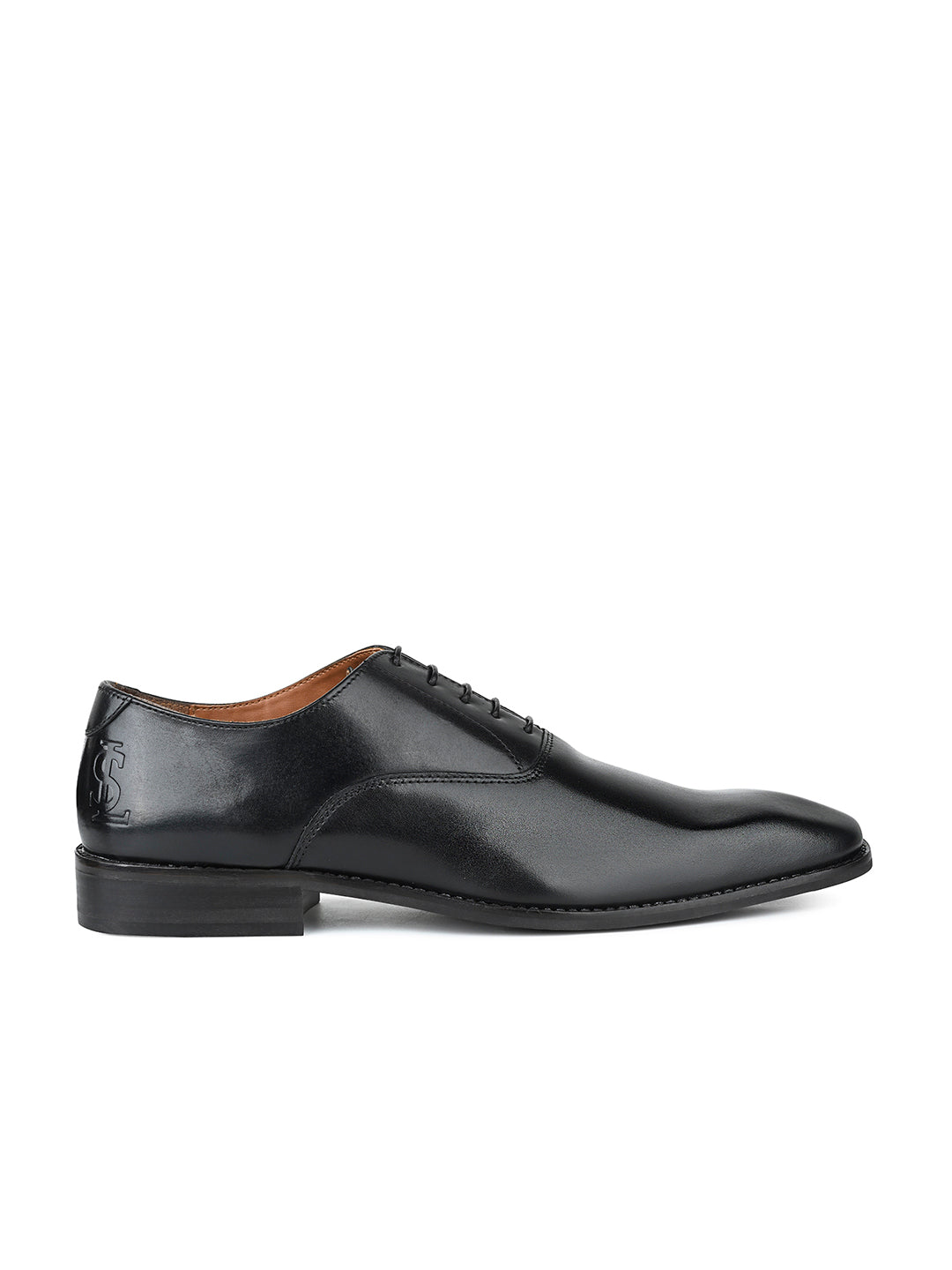 Jet Black Italian Crust Leather Formal Derbys