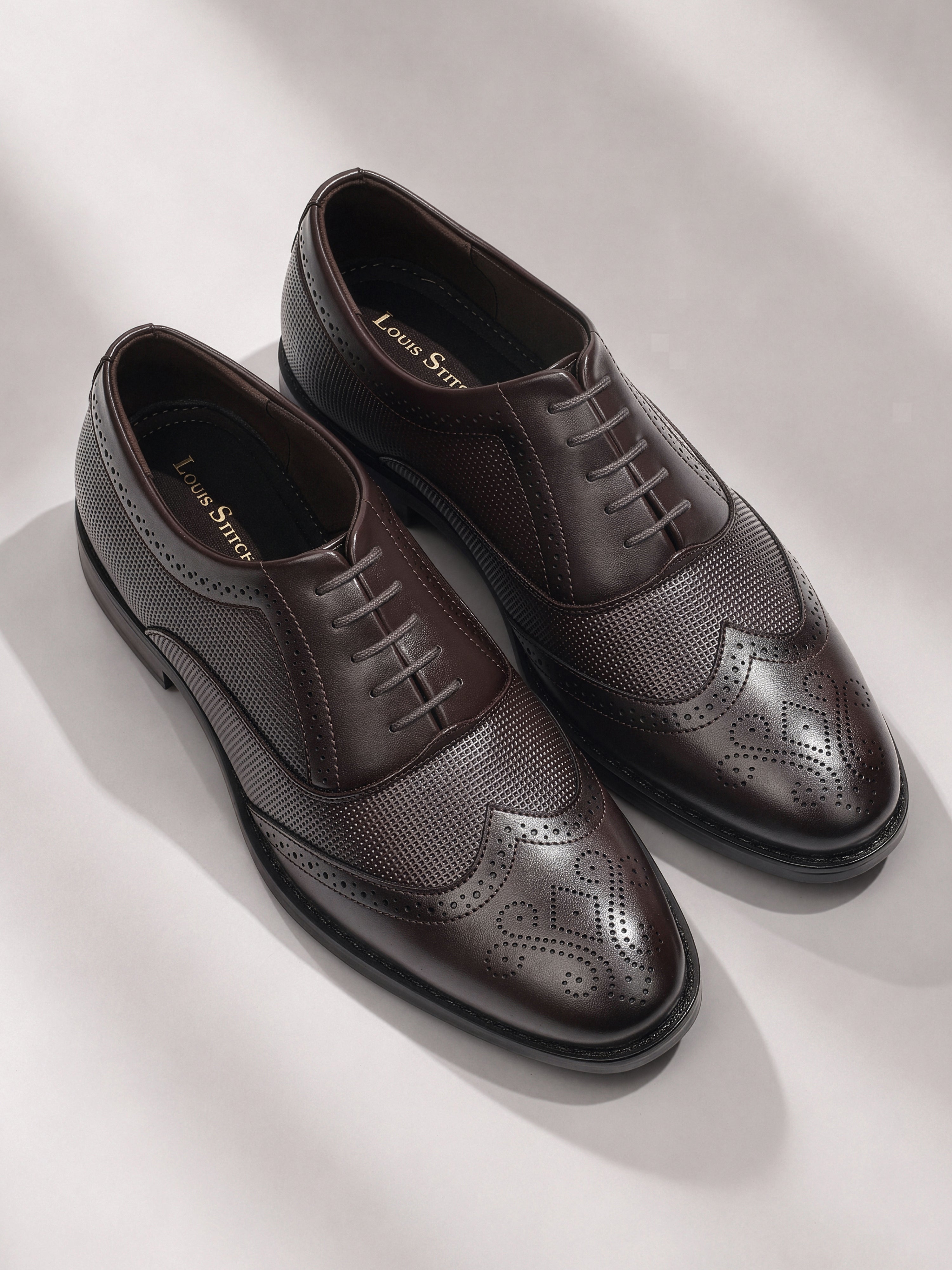 Brunette Brown Formal Brogue Lace-Up Shoes