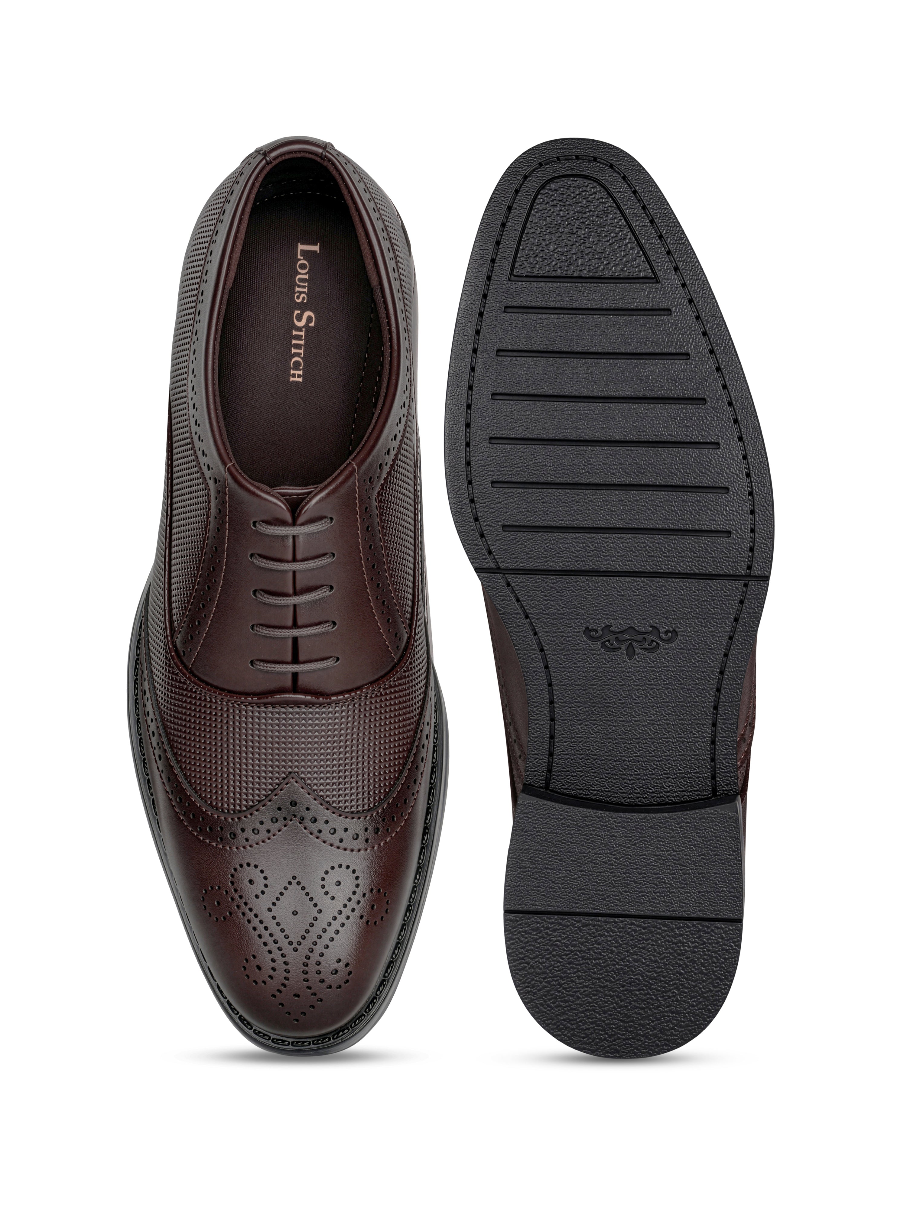 Brunette Brown Formal Brogue Lace-Up Shoes