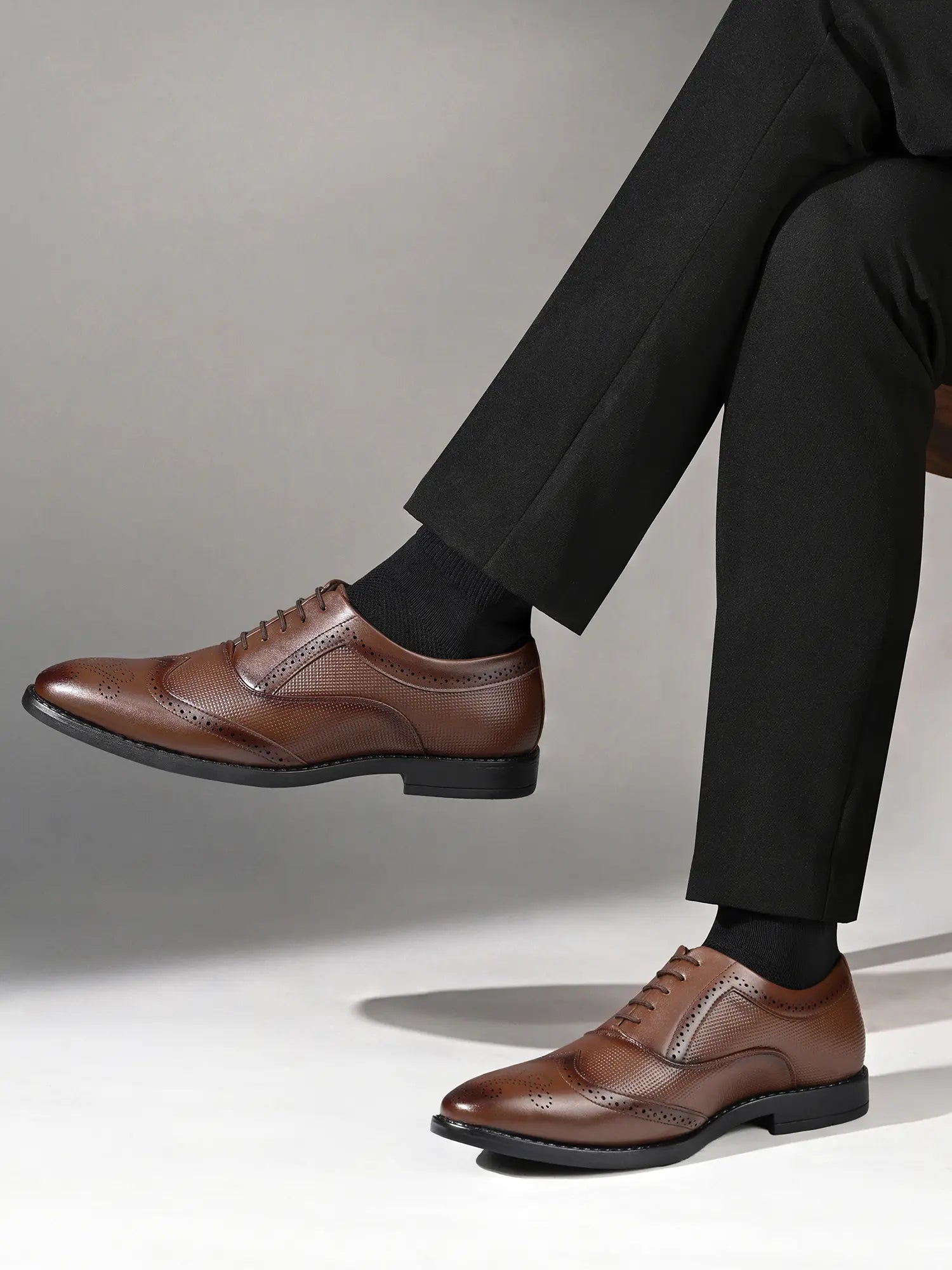 Russet Tan Formal Brogue Lace-Up Shoes