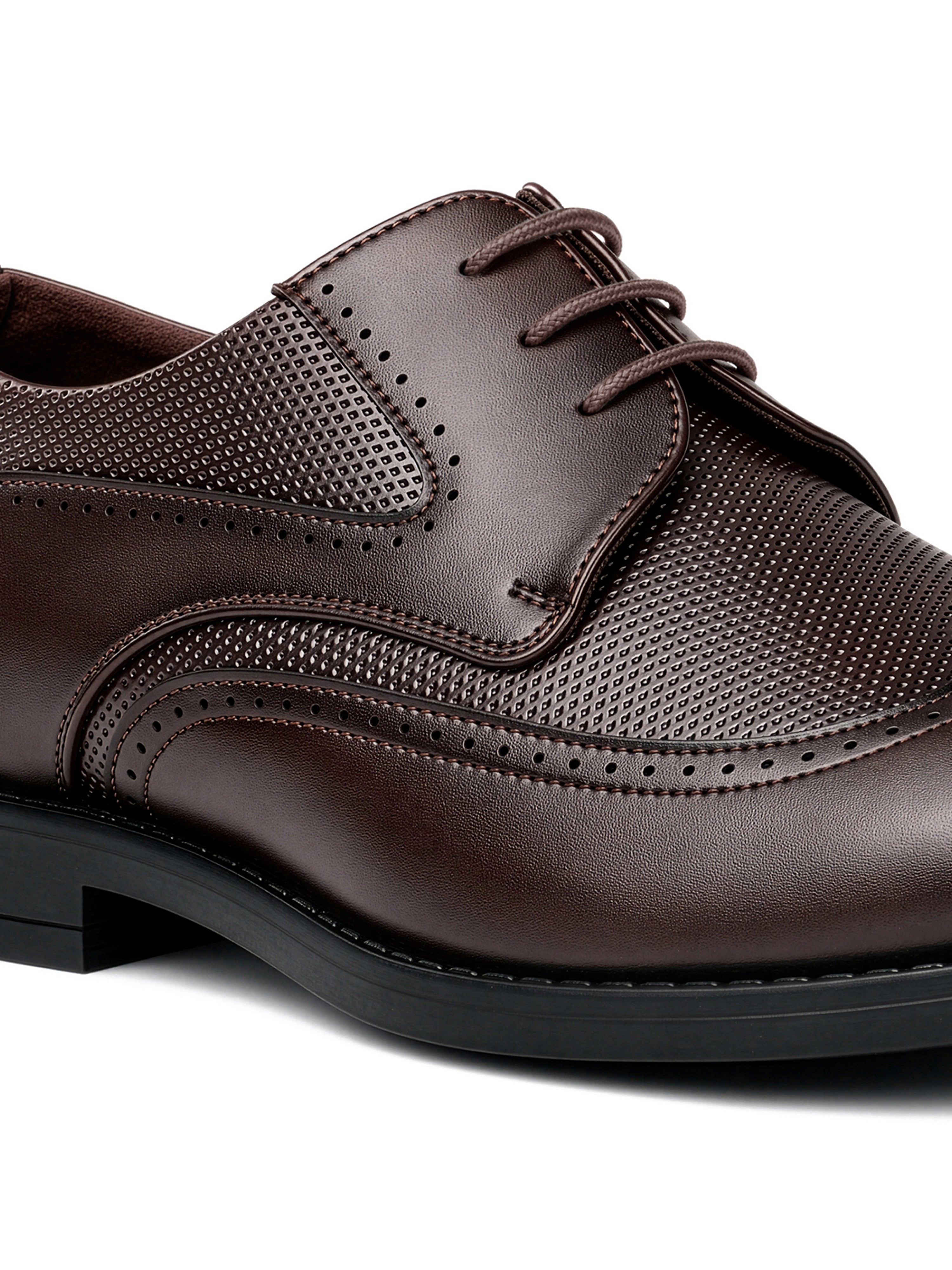 Brunette Brown Formal Brogue Lace-Up Shoes