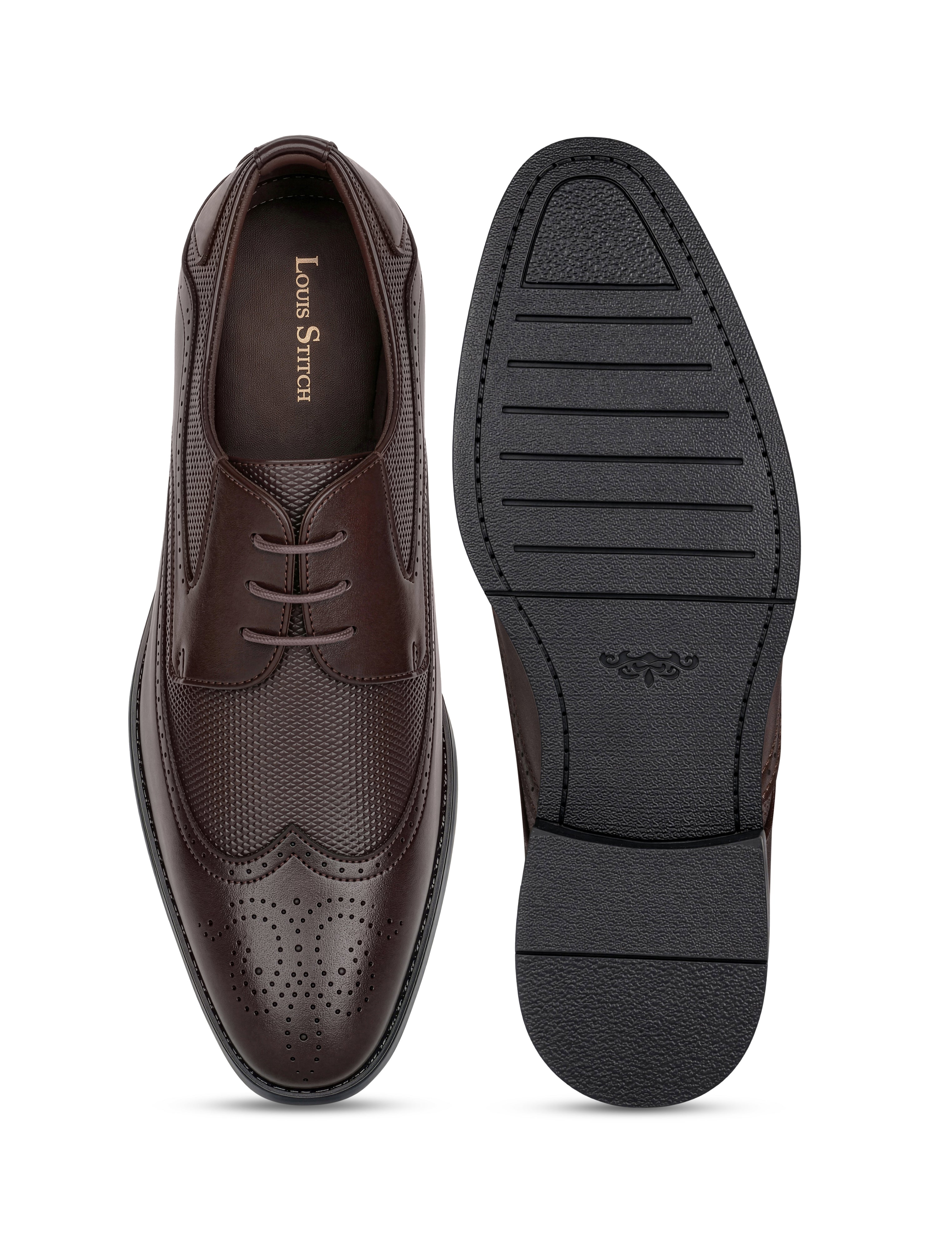 Brunette Brown Formal Brogue Lace-Up Shoes