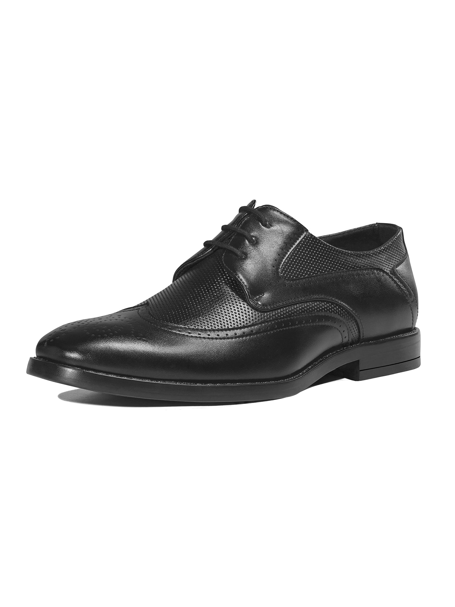 Jet Black Formal Brogue Lace-Up Shoes