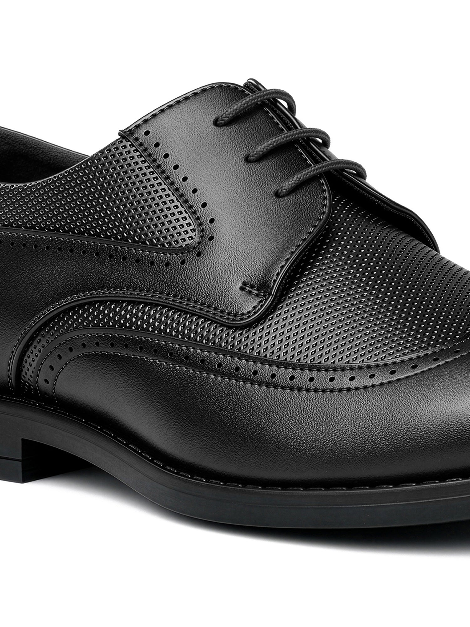 Jet Black Formal Brogue Lace-Up Shoes