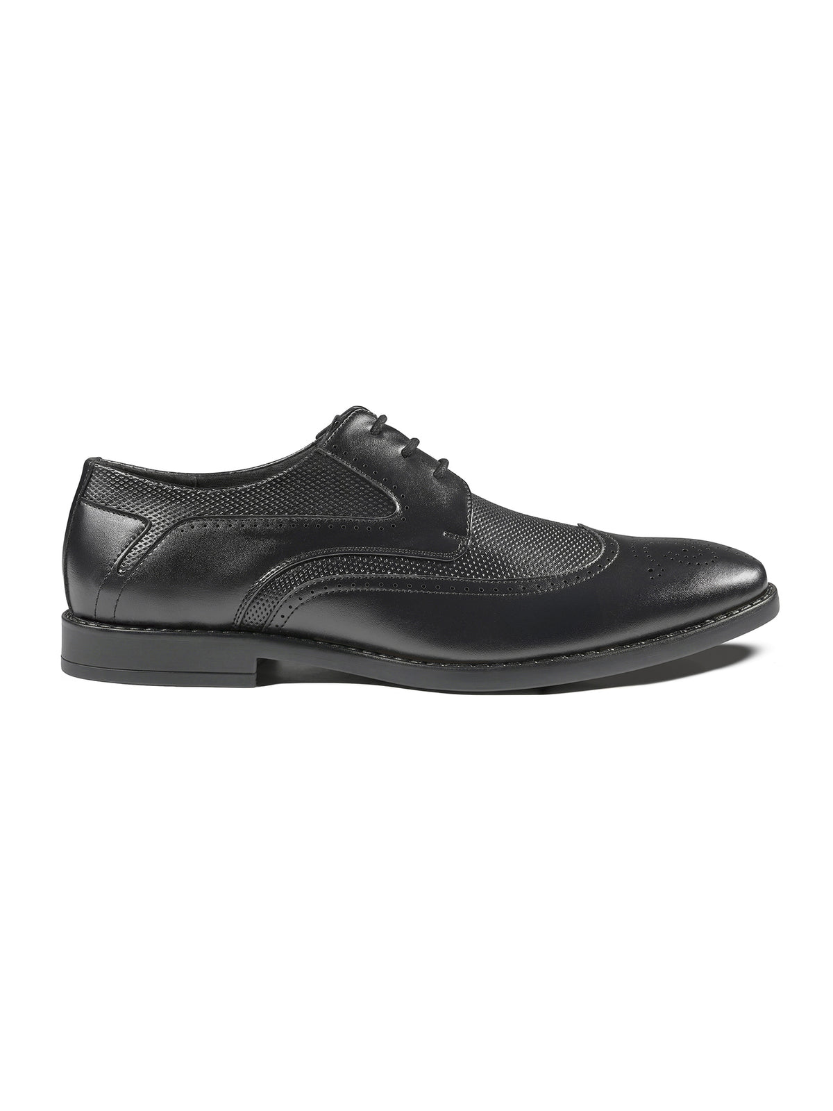 Jet Black Formal Brogue Lace-Up Shoes