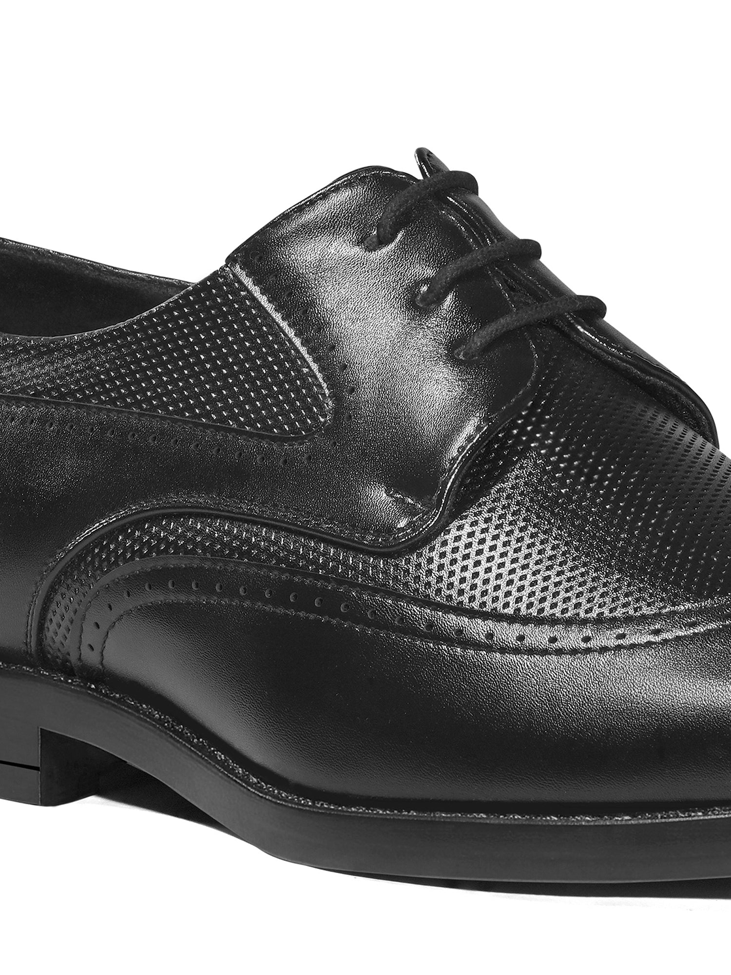 Jet Black Formal Brogue Lace-Up Shoes