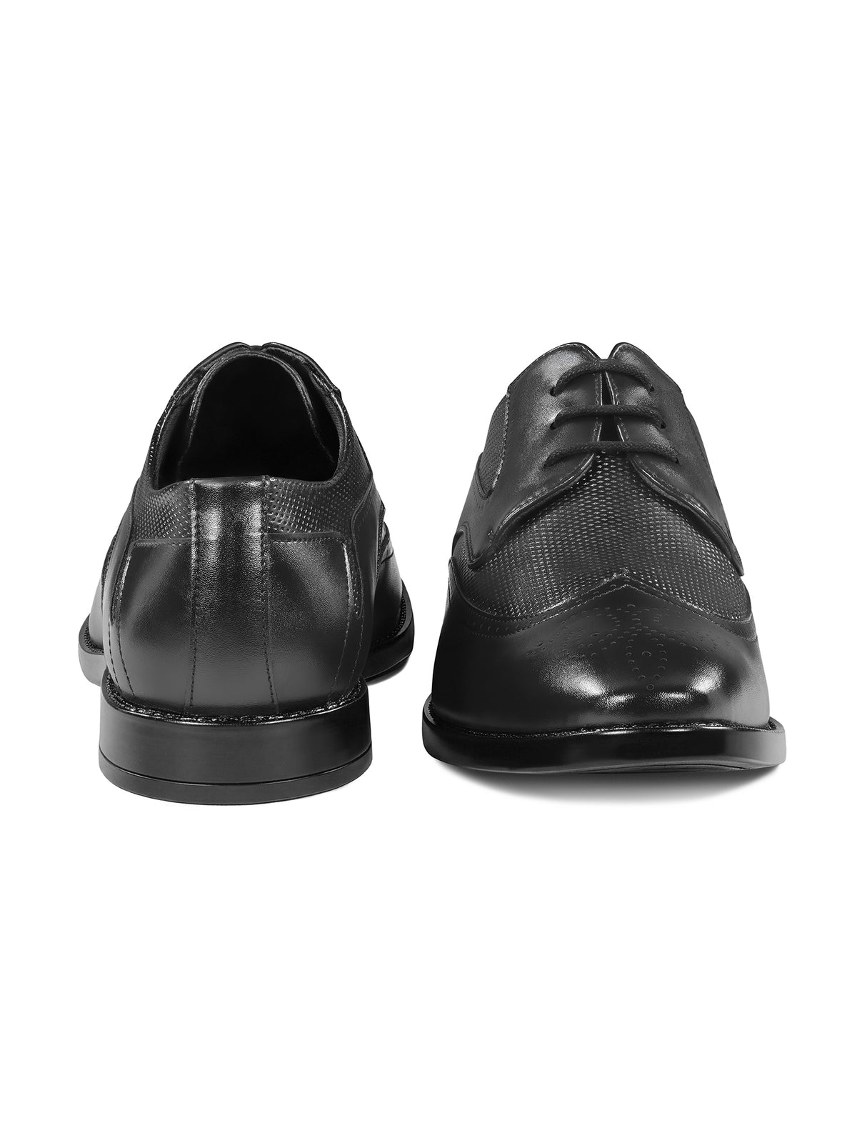 Jet Black Formal Brogue Lace-Up Shoes