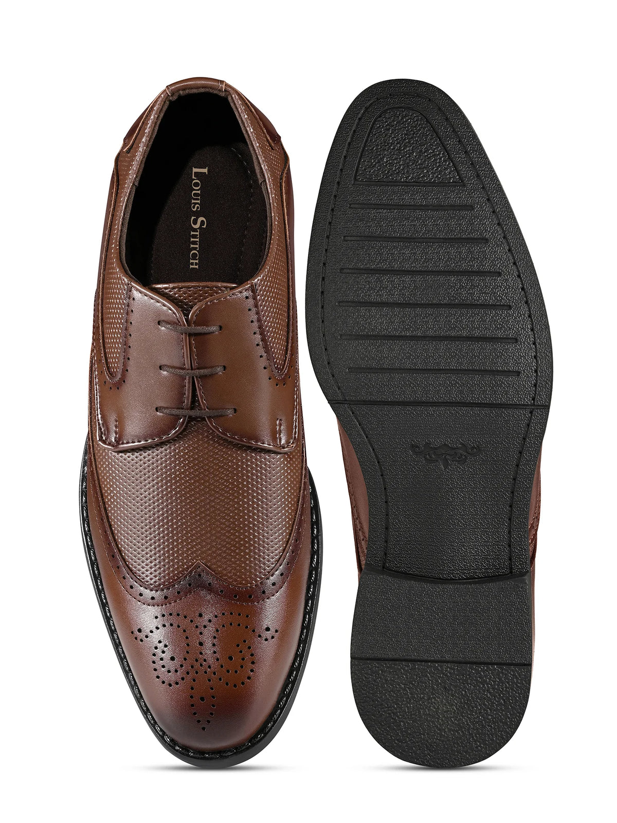Russet Tan Formal Brogue Lace-Up Shoes