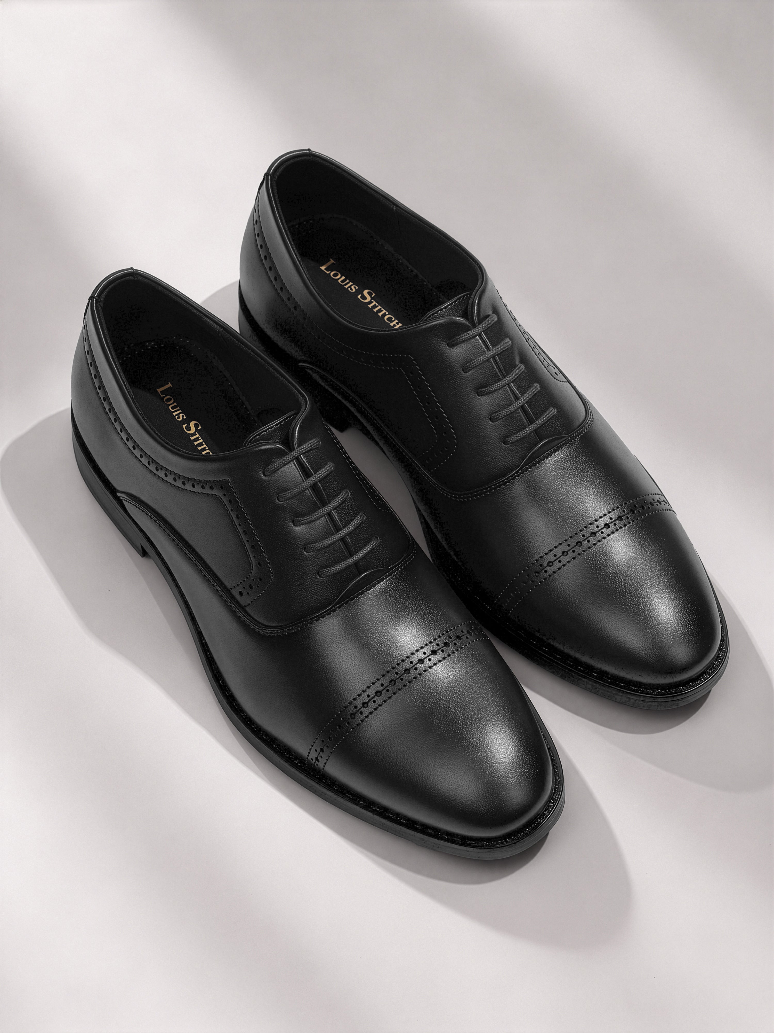 Jet Black Formal Oxford Lace-Up Shoes