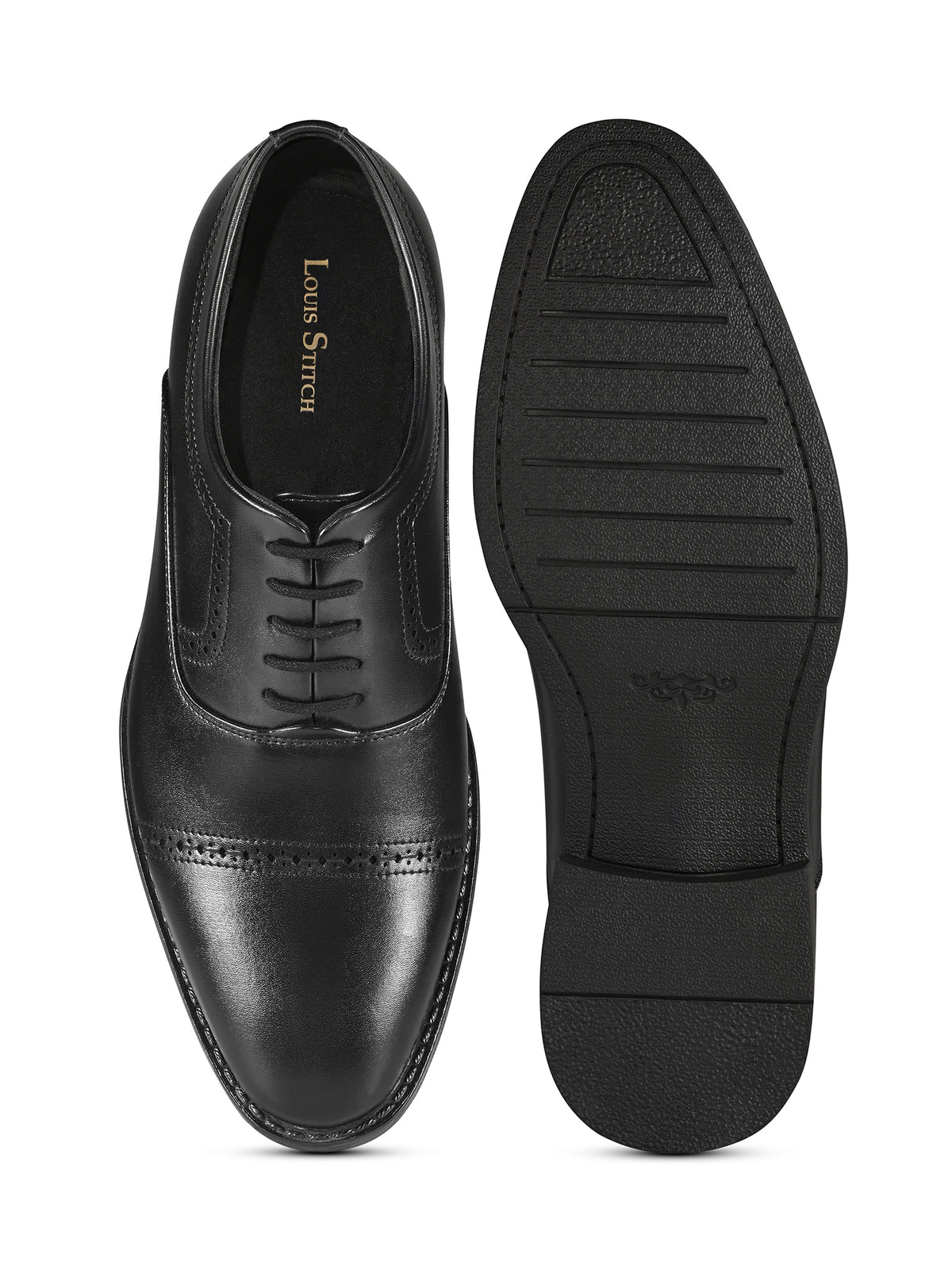 Jet Black Formal Oxford Lace-Up Shoes