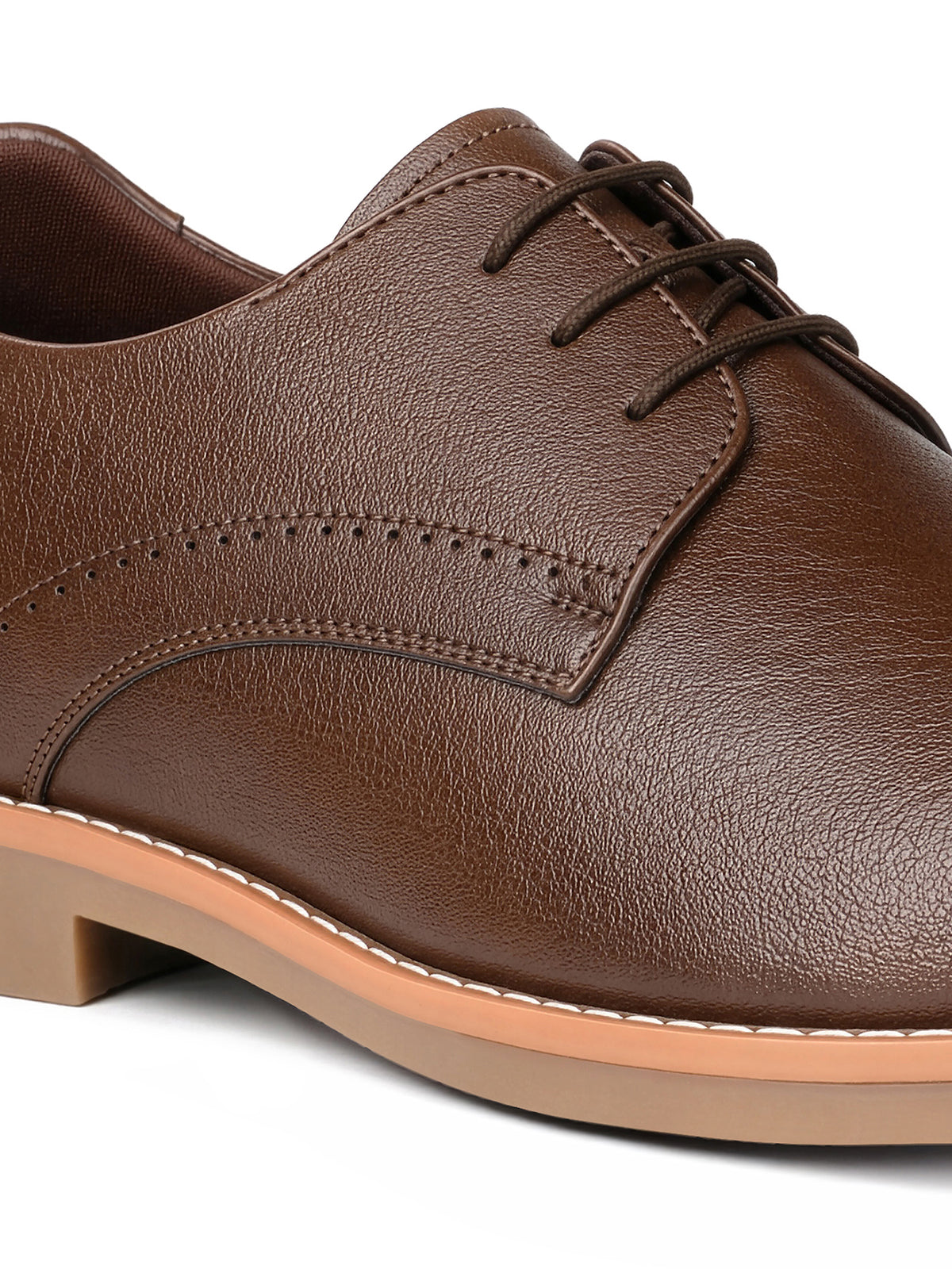 Brunette Brown Formal Lace-Up Derby Shoes