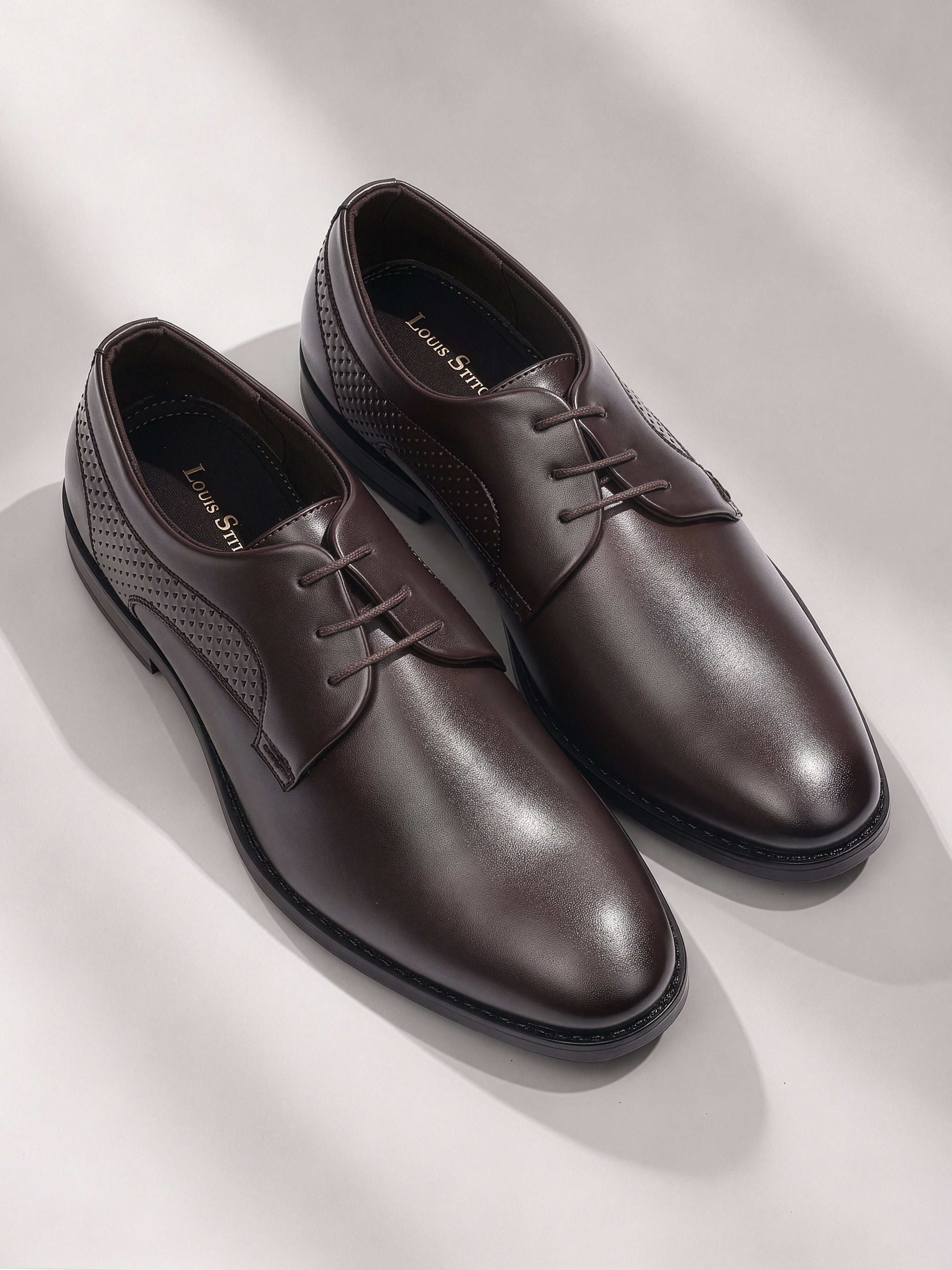 Brunette Brown Formal Derby Lace-Up Shoes