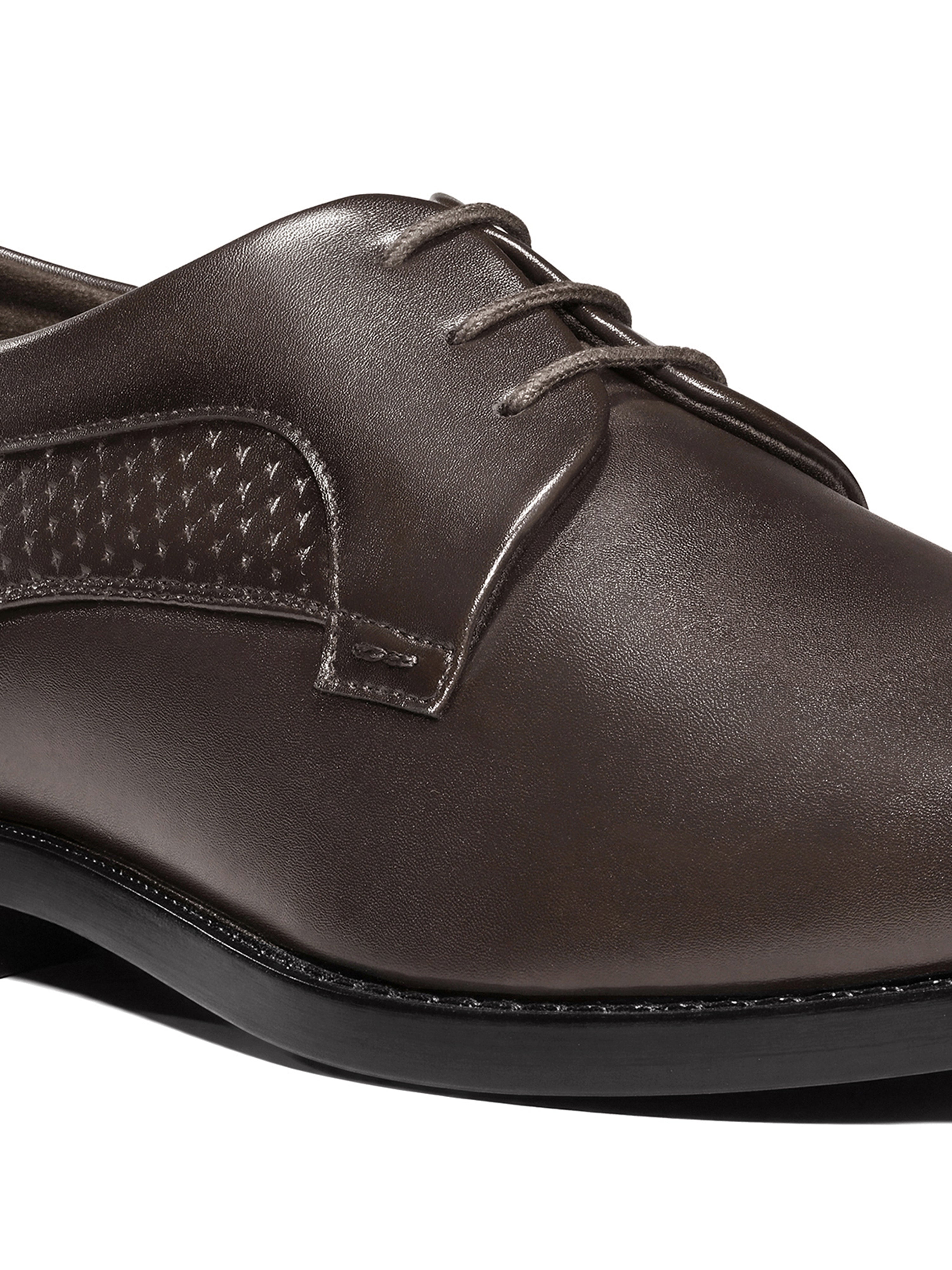 Brunette Brown Formal Derby Lace-Up Shoes