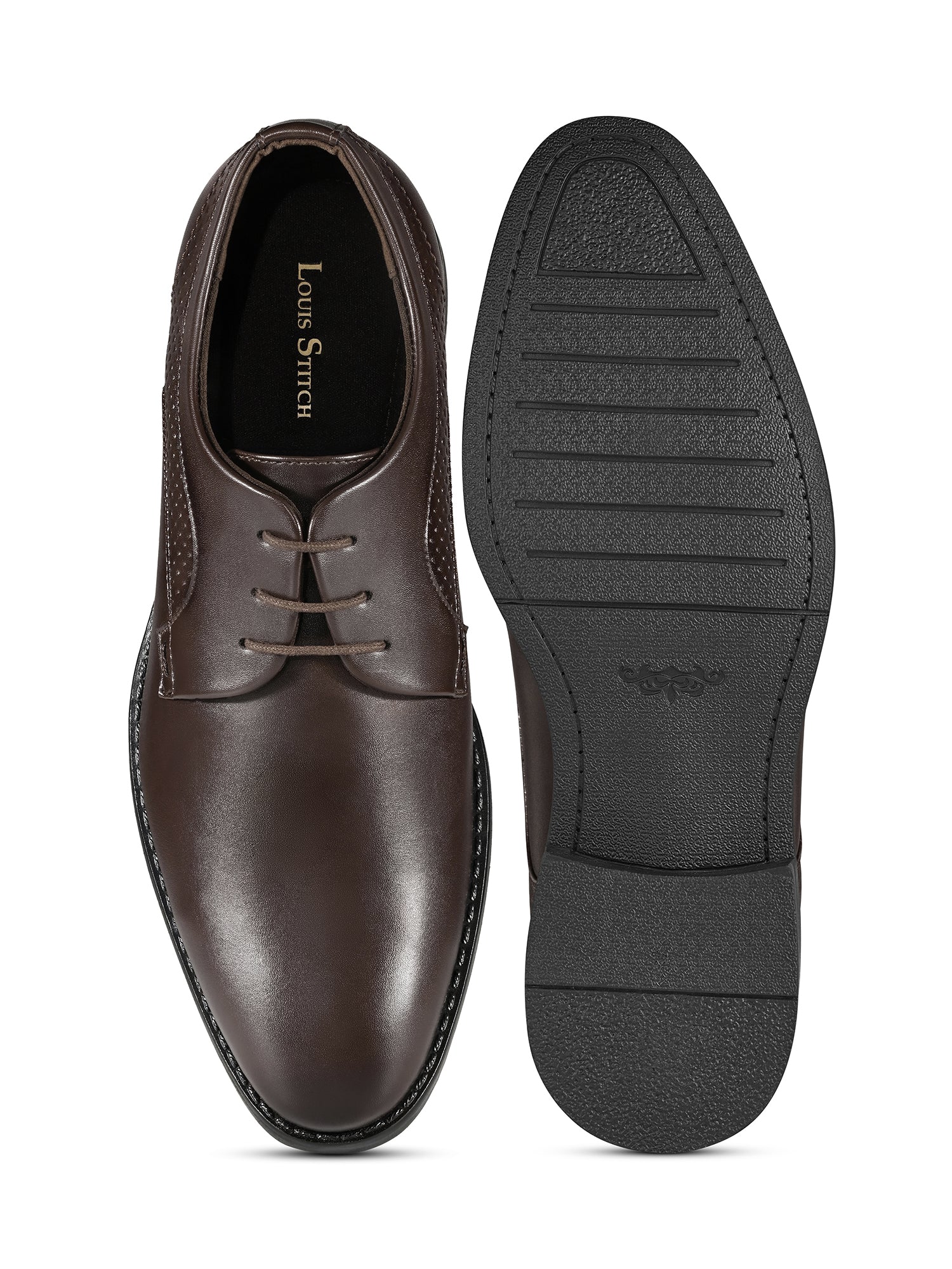 Brunette Brown Formal Derby Lace-Up Shoes