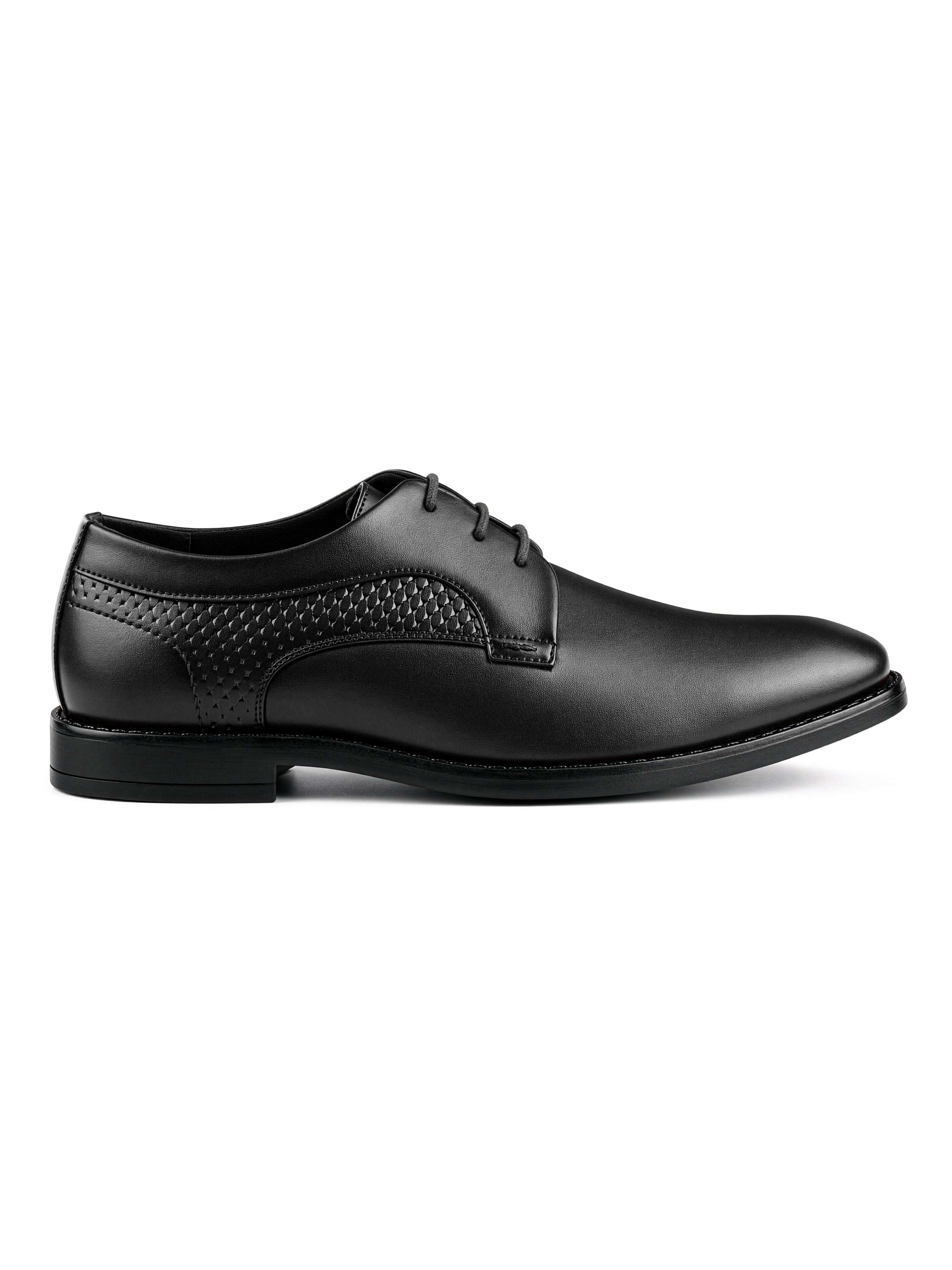 Jet Black Formal Derby Lace-Up Shoes