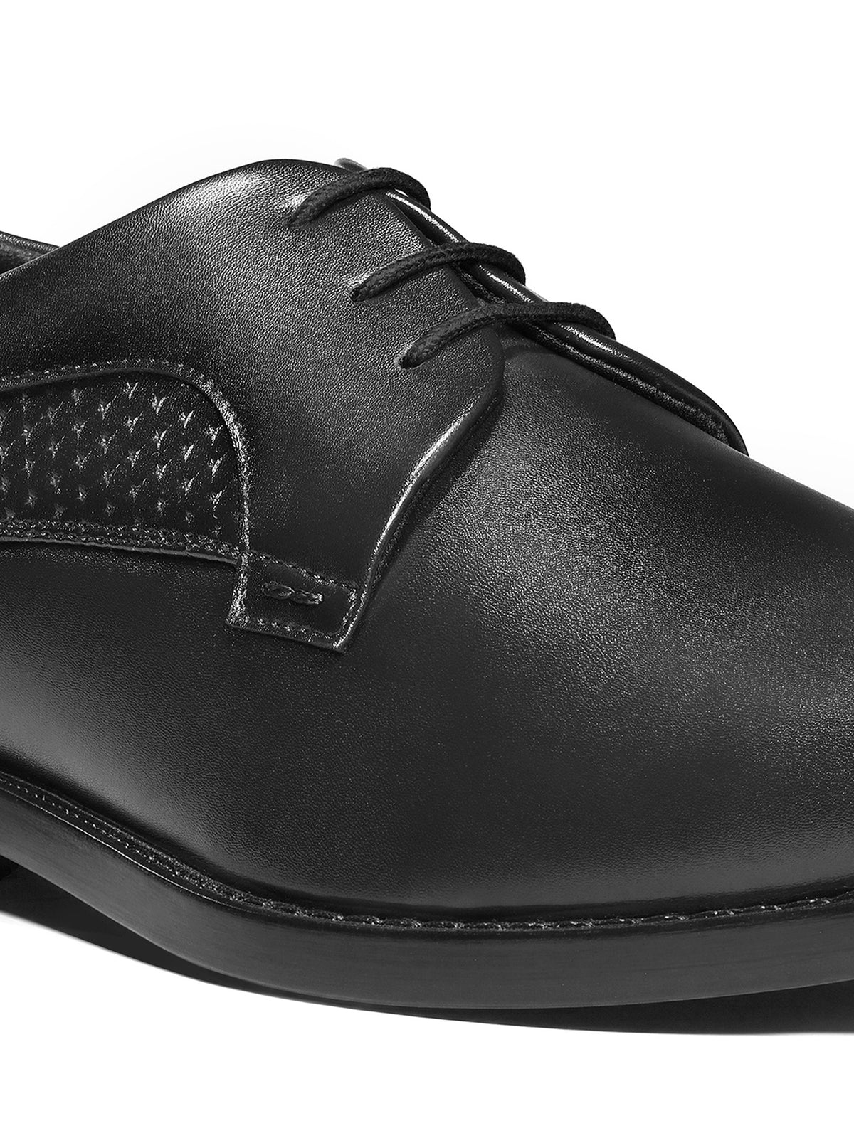 Jet Black Formal Derby Lace-Up Shoes