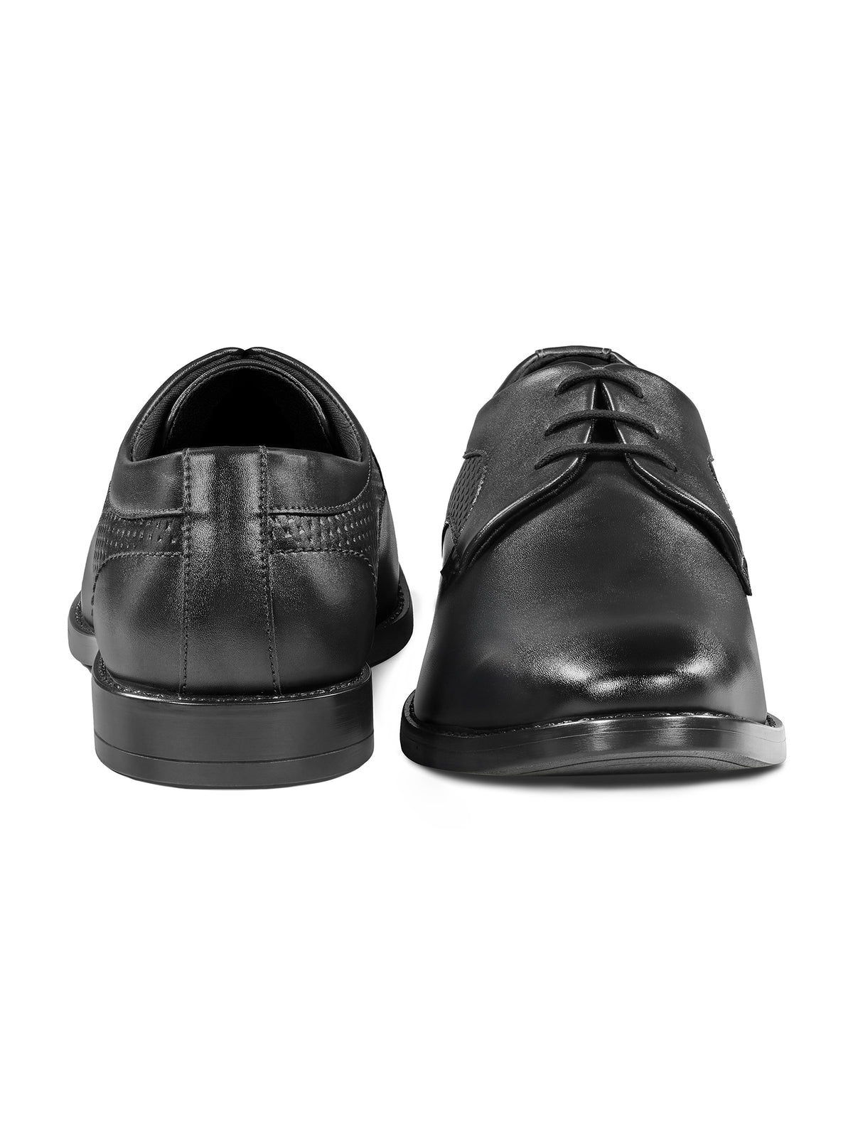 Jet Black Formal Derby Lace-Up Shoes