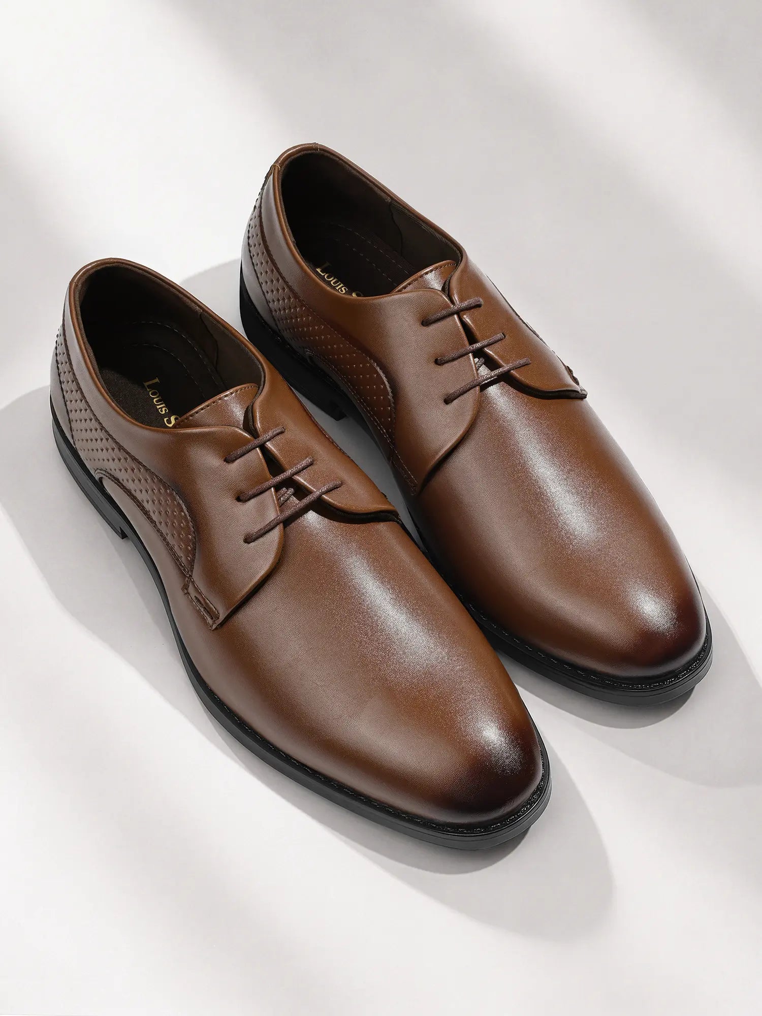 Russet Tan Formal Derby Lace-Up Shoes