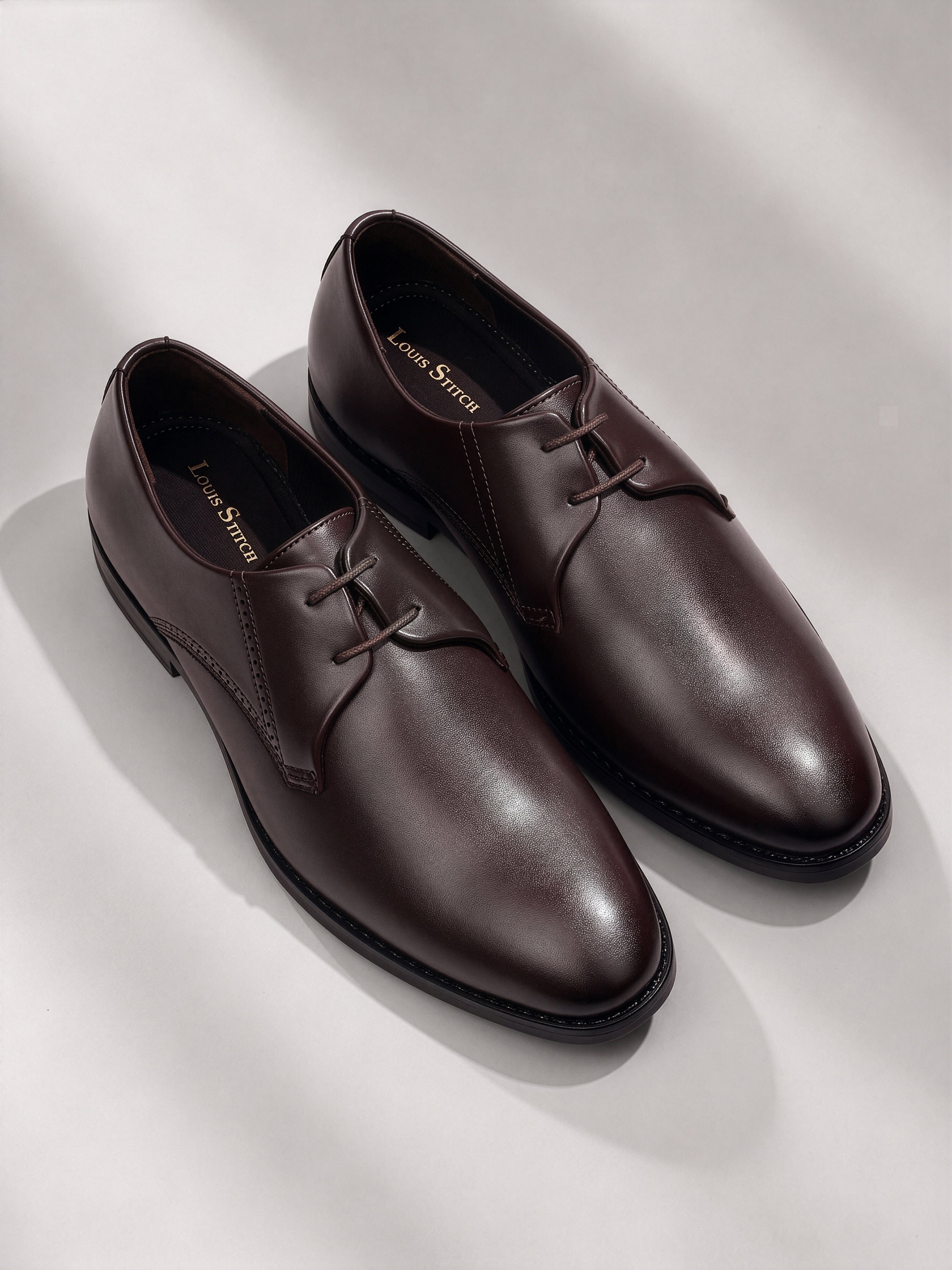 Brunette Brown Formal Derby Lace-Up Shoes