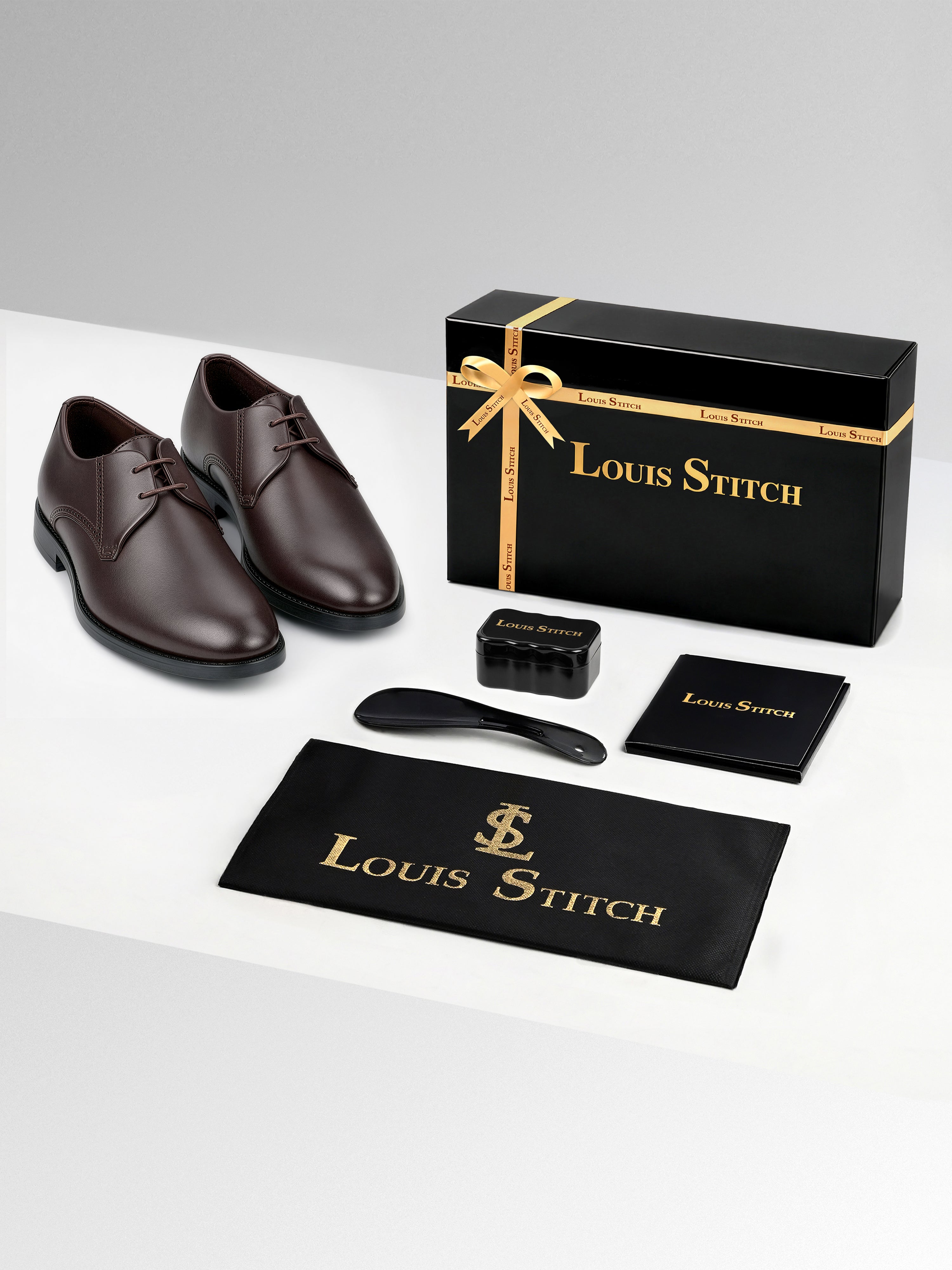 Brunette Brown Formal Derby Lace-Up Shoes