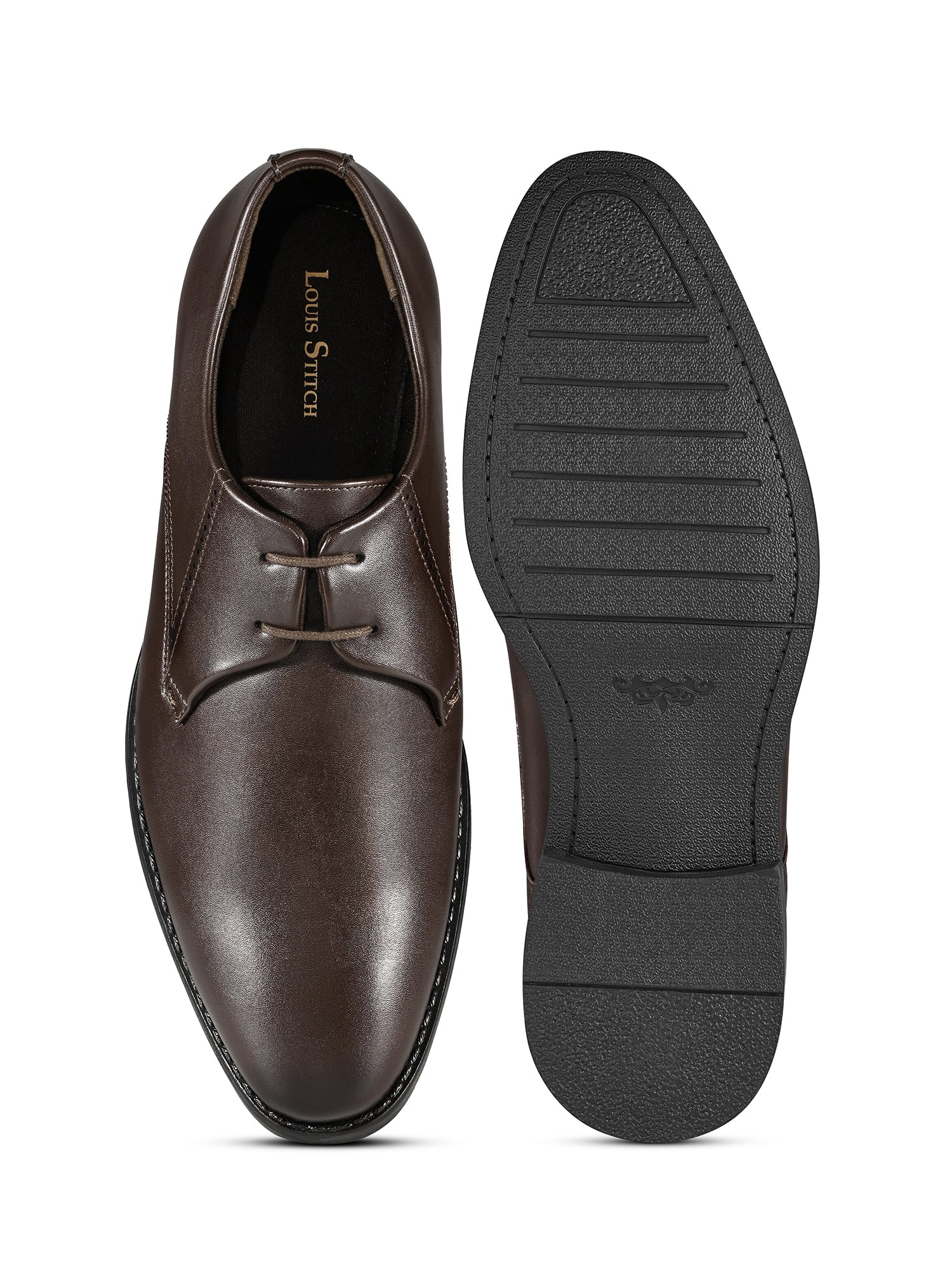Brunette Brown Formal Derby Lace-Up Shoes