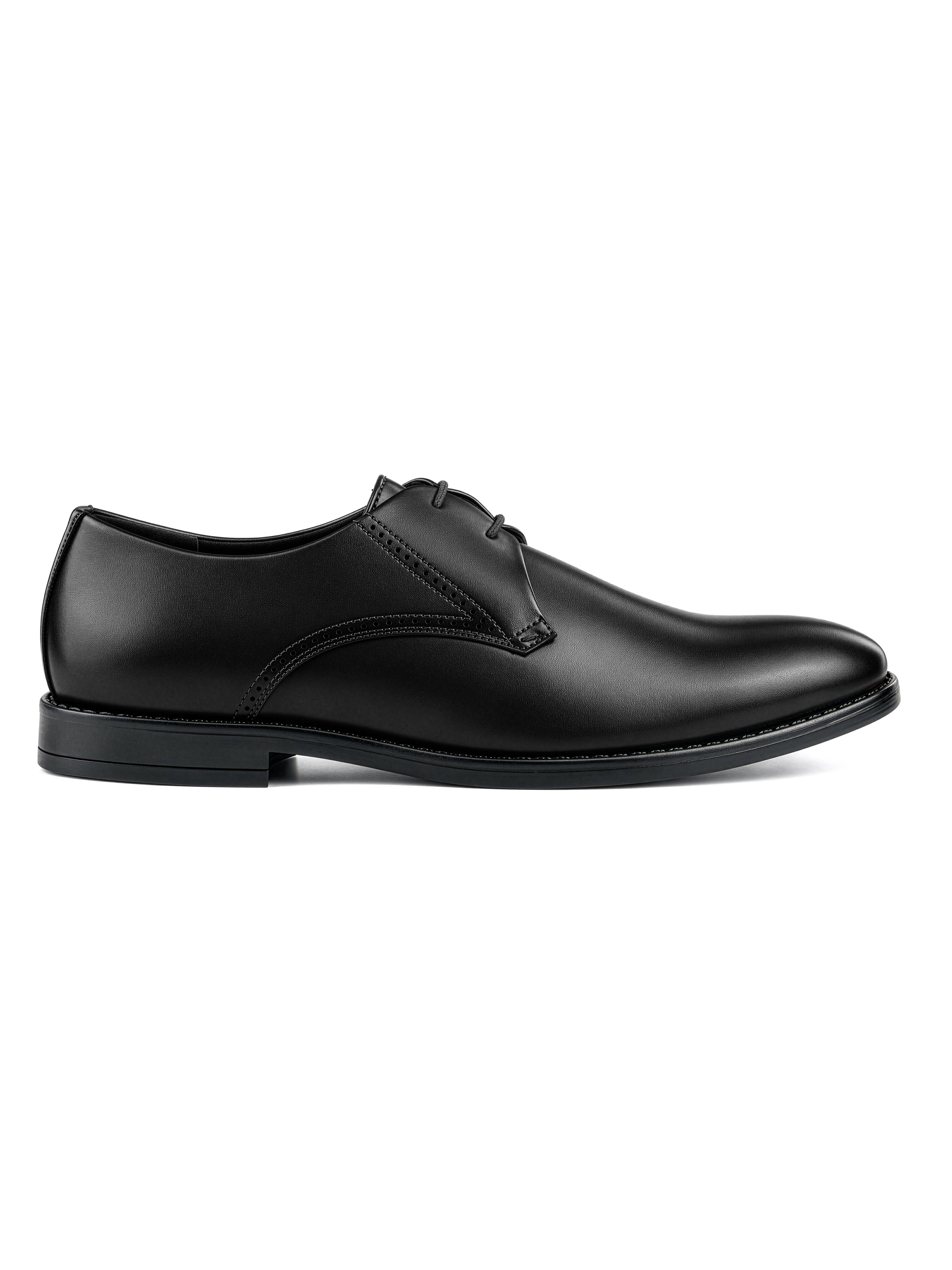 Jet Black Formal Derby Lace-Up Shoes