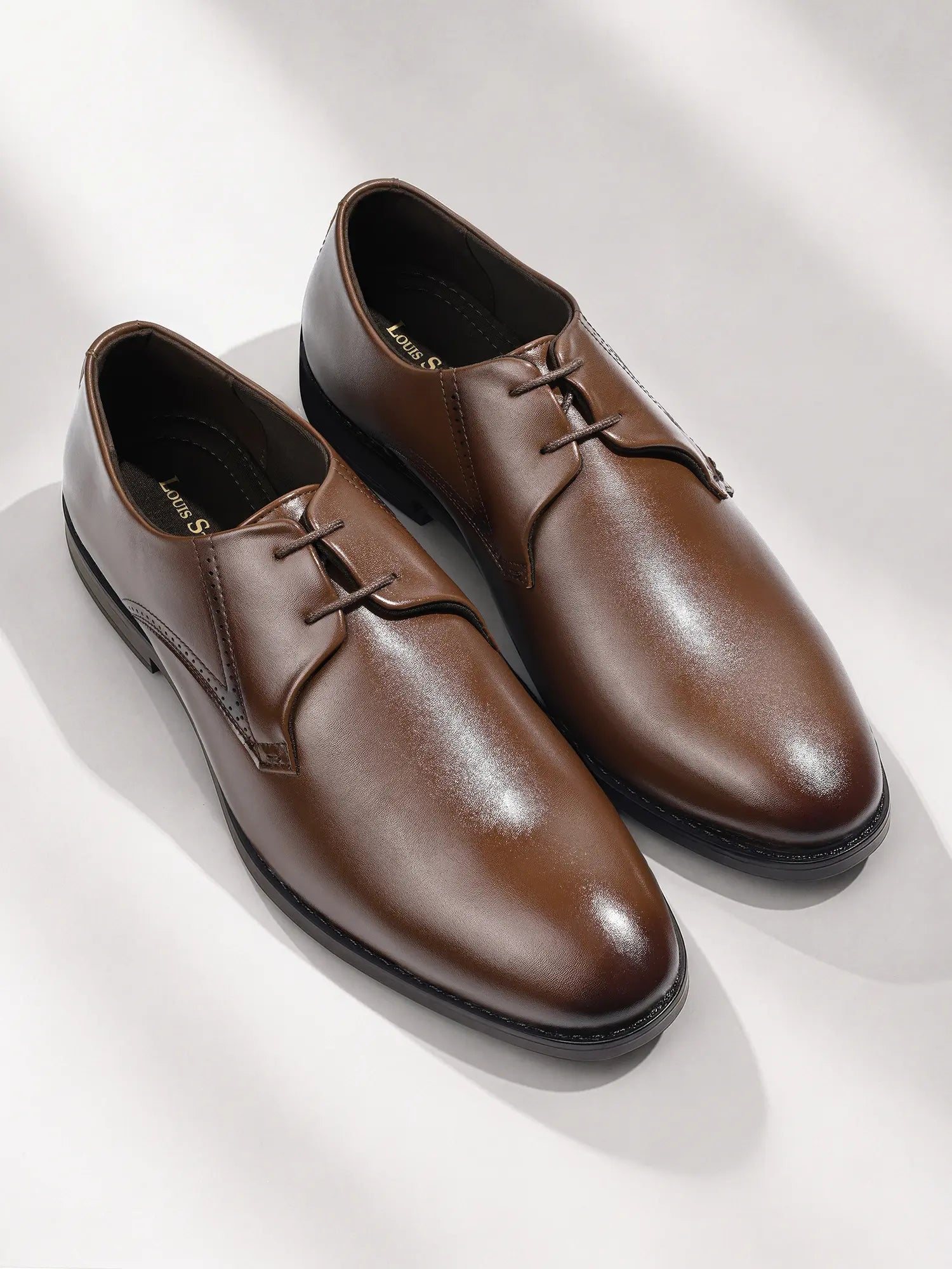Russet Tan Formal Derby Lace-Up Shoes