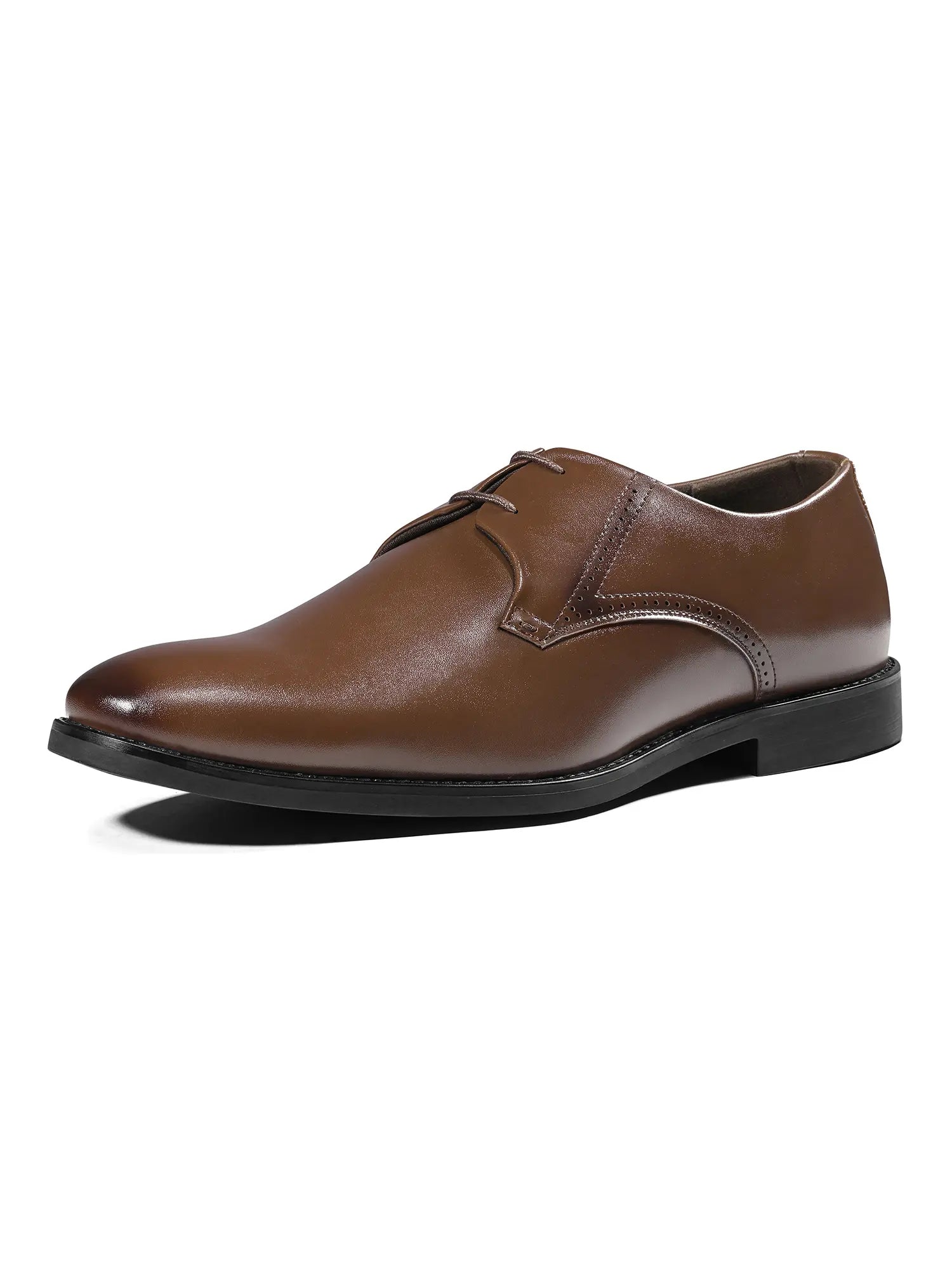Russet Tan Formal Derby Lace-Up Shoes