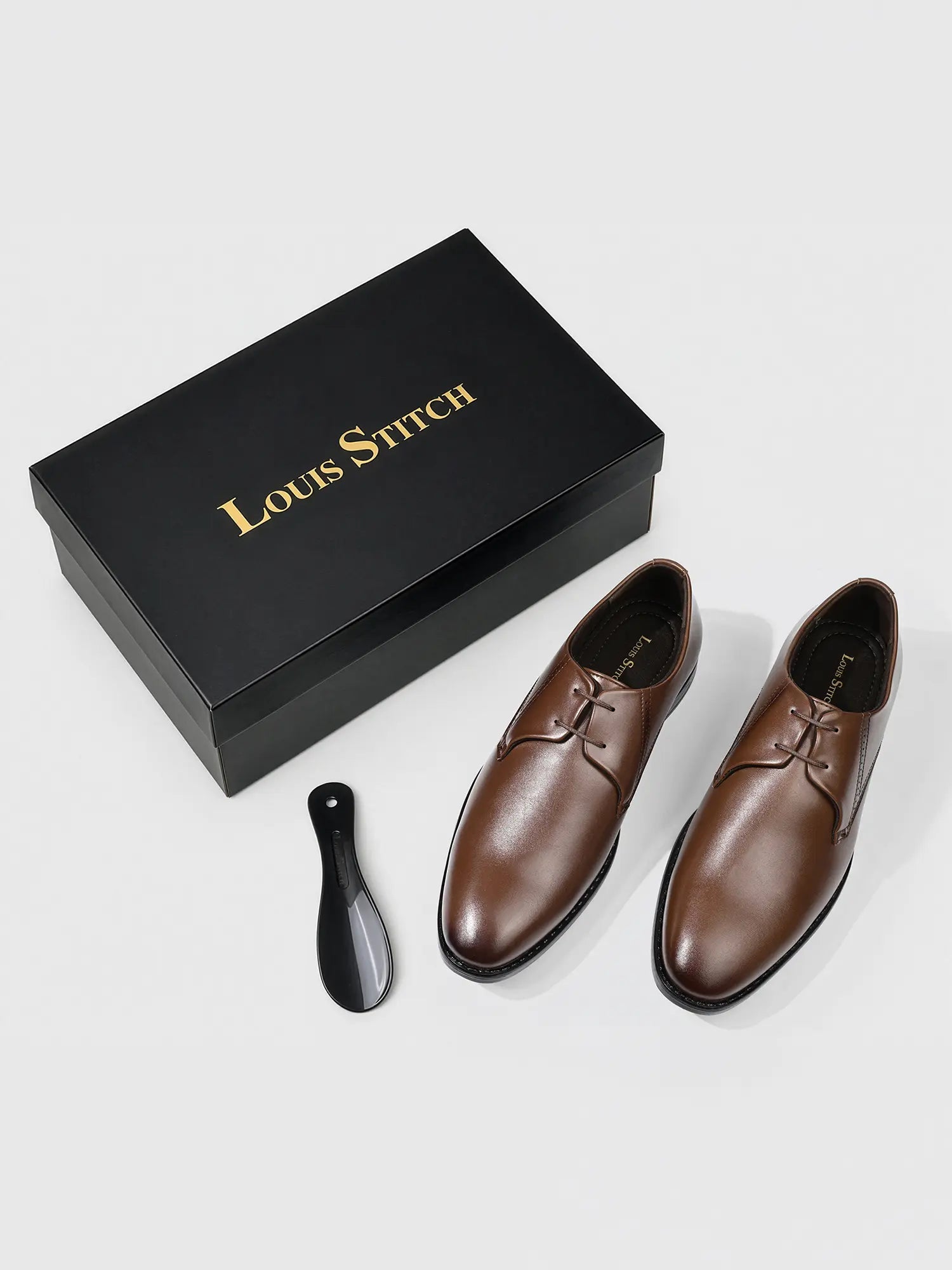 Russet Tan Formal Derby Lace-Up Shoes
