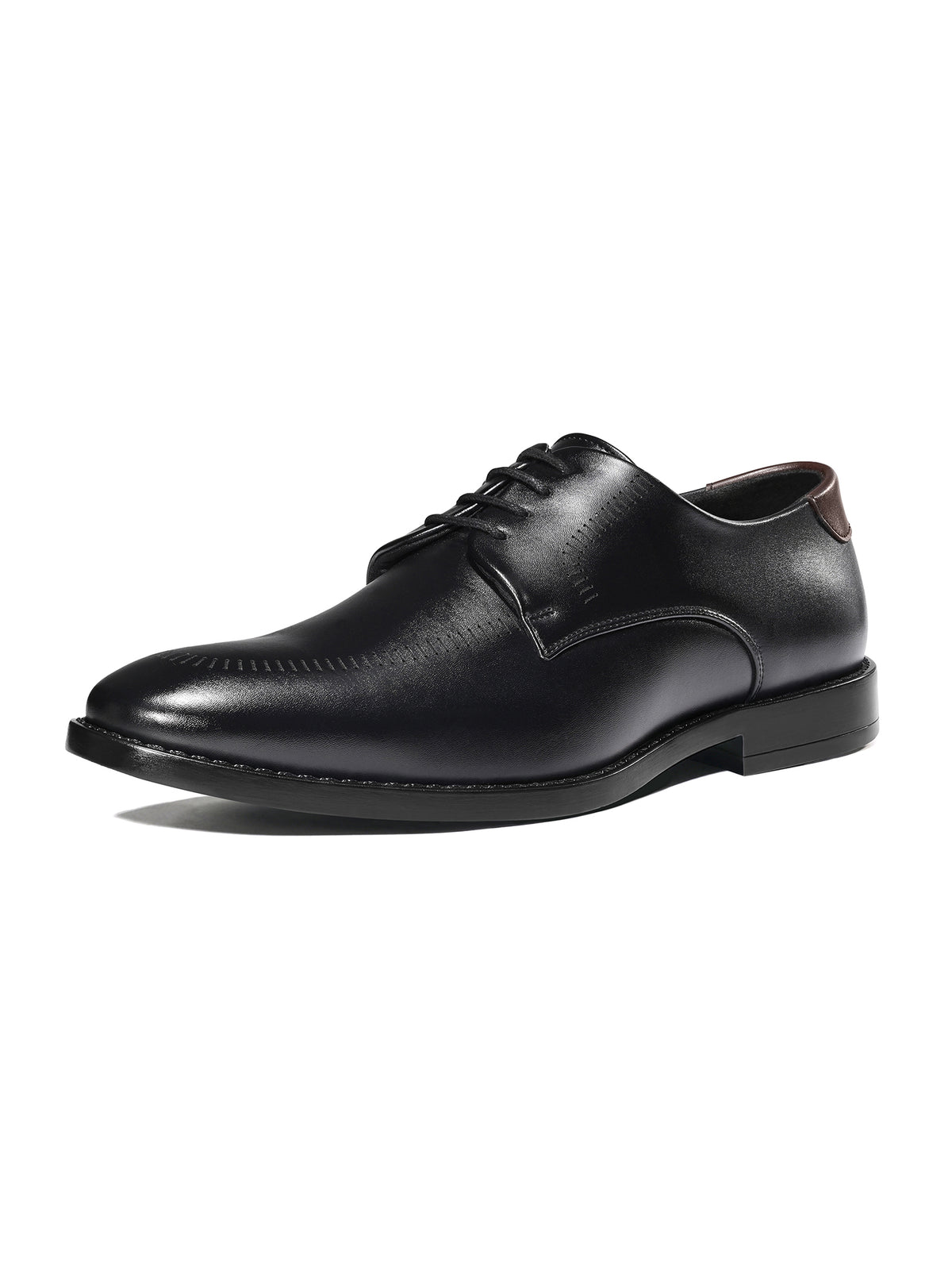 Jet Black Formal Derby Lace-Up Shoes