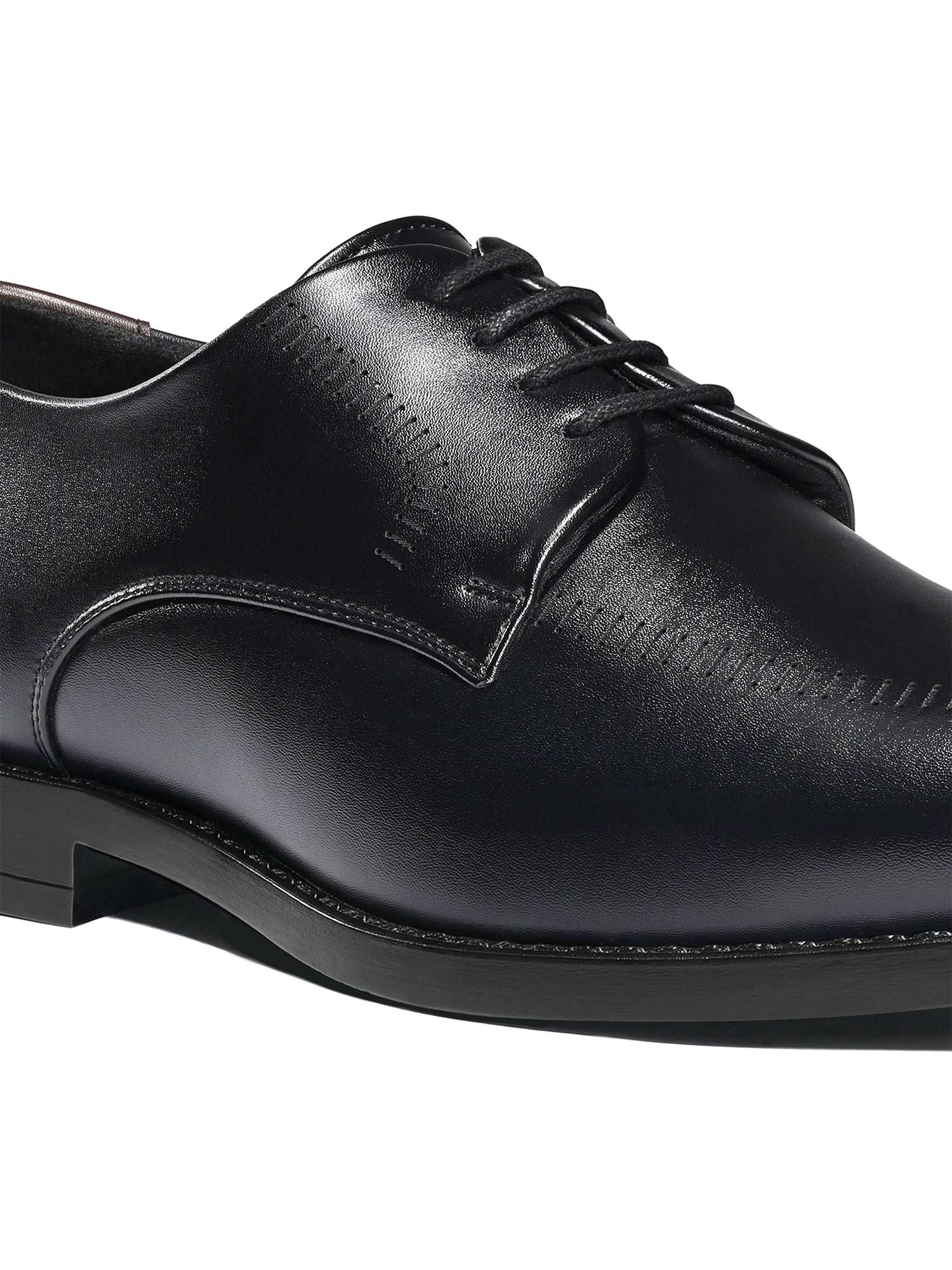 Jet Black Formal Derby Lace-Up Shoes