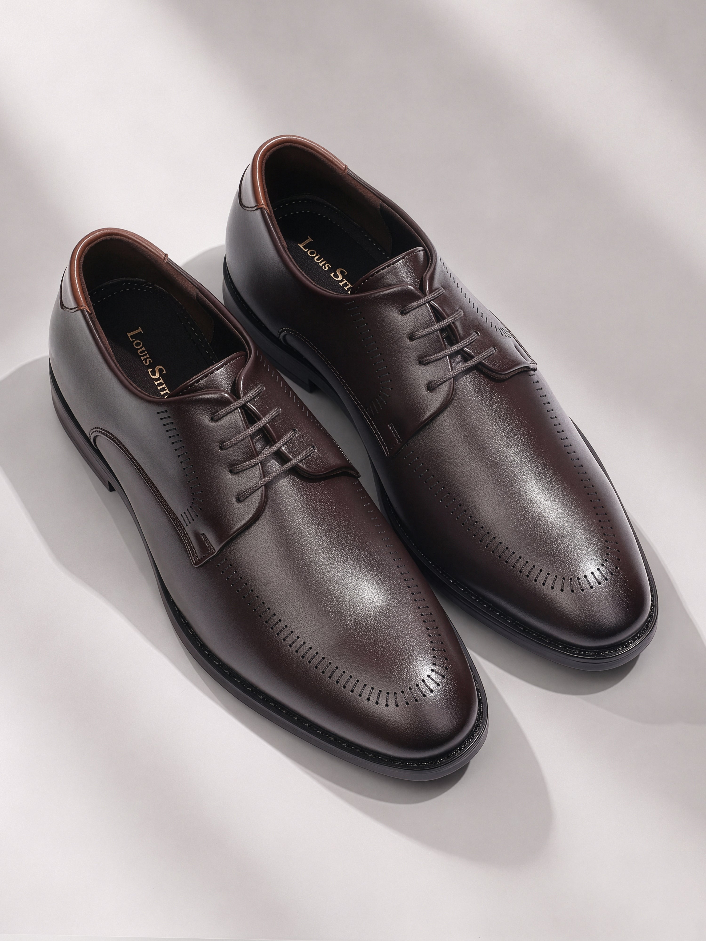 Brunette Brown Formal Derby Lace-Up Shoes